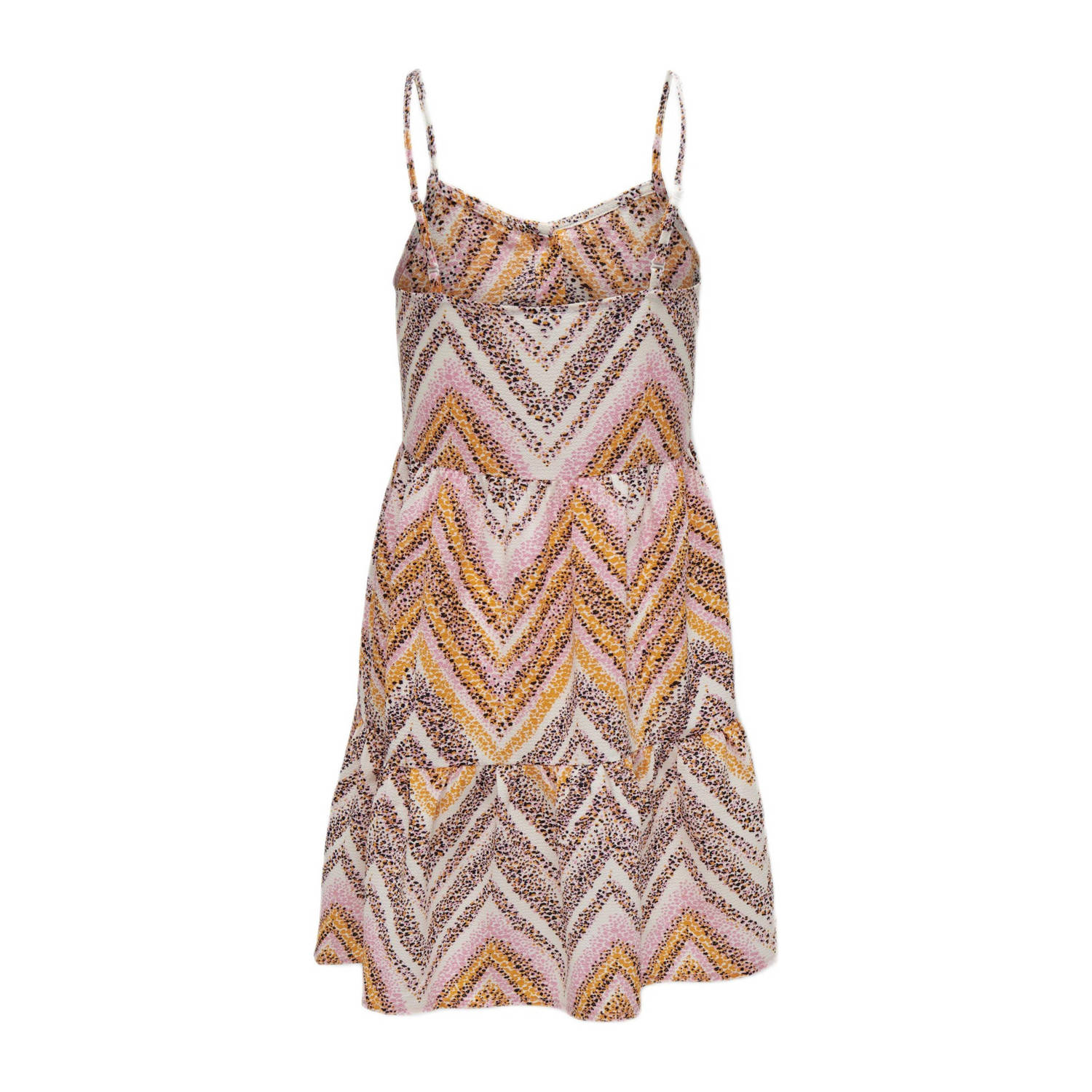 ONLY KIDS GIRL A-lijn jurk KOGNOVA LIFE met all over print roze bruin offwhite