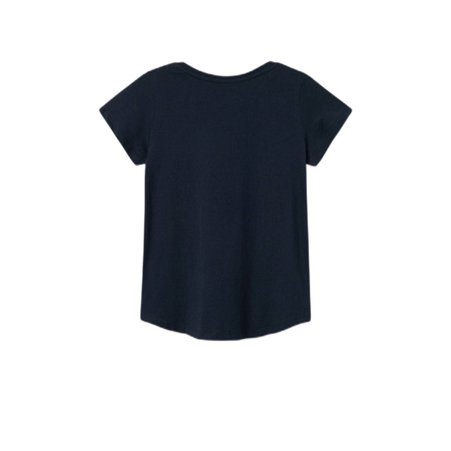 NAME IT KIDS T-shirt NKFVIOLINE met printopdruk en glitters donkerblauw