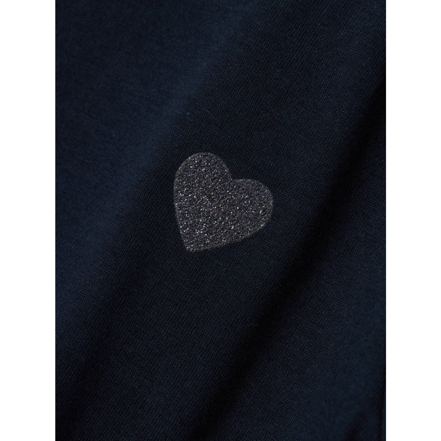 NAME IT KIDS T-shirt NKFVIOLINE met printopdruk en glitters donkerblauw