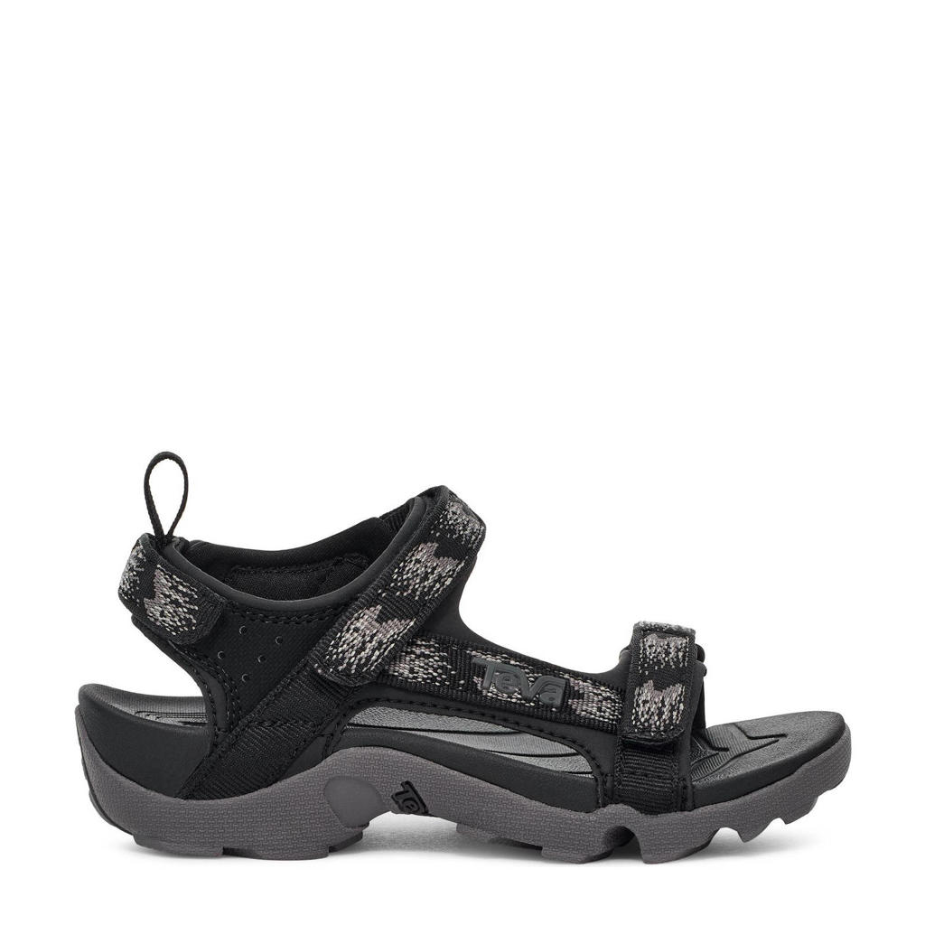 Zwarte jongens Teva sandalen kleuter schoolkind van textiel met klittenband