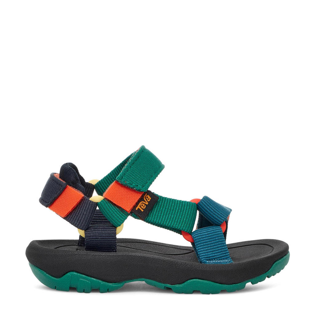 Groen, blauw en oranje jongens Teva Hurricane XLT 2 peuter sandalen van textiel met klittenband