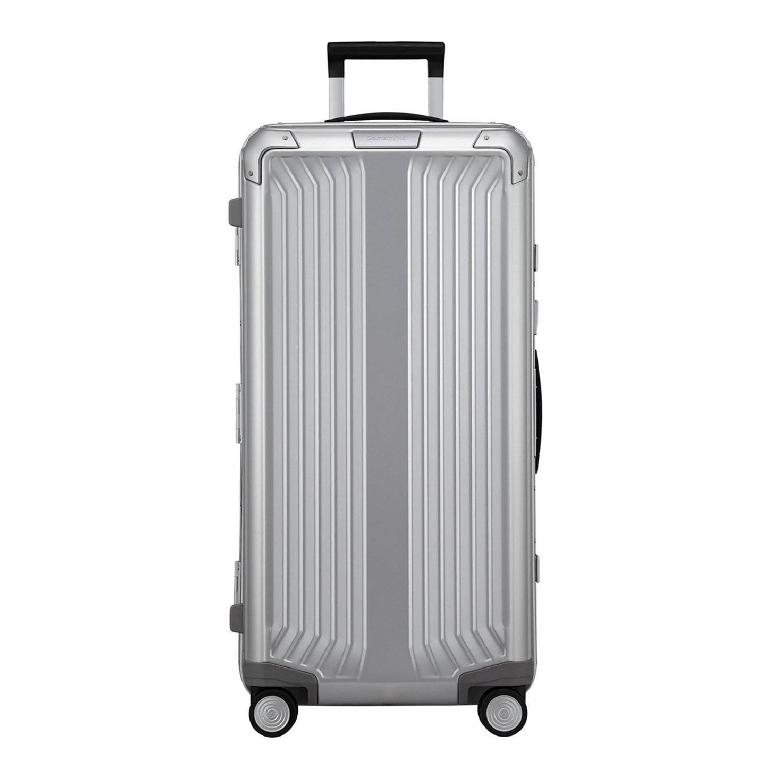 Samsonite trolley Lite-Box Alu Trunk 80 cm. zilverkleurig