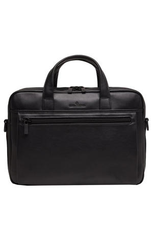  15.6 inch leren laptoptas Nappa X Charlie zwart