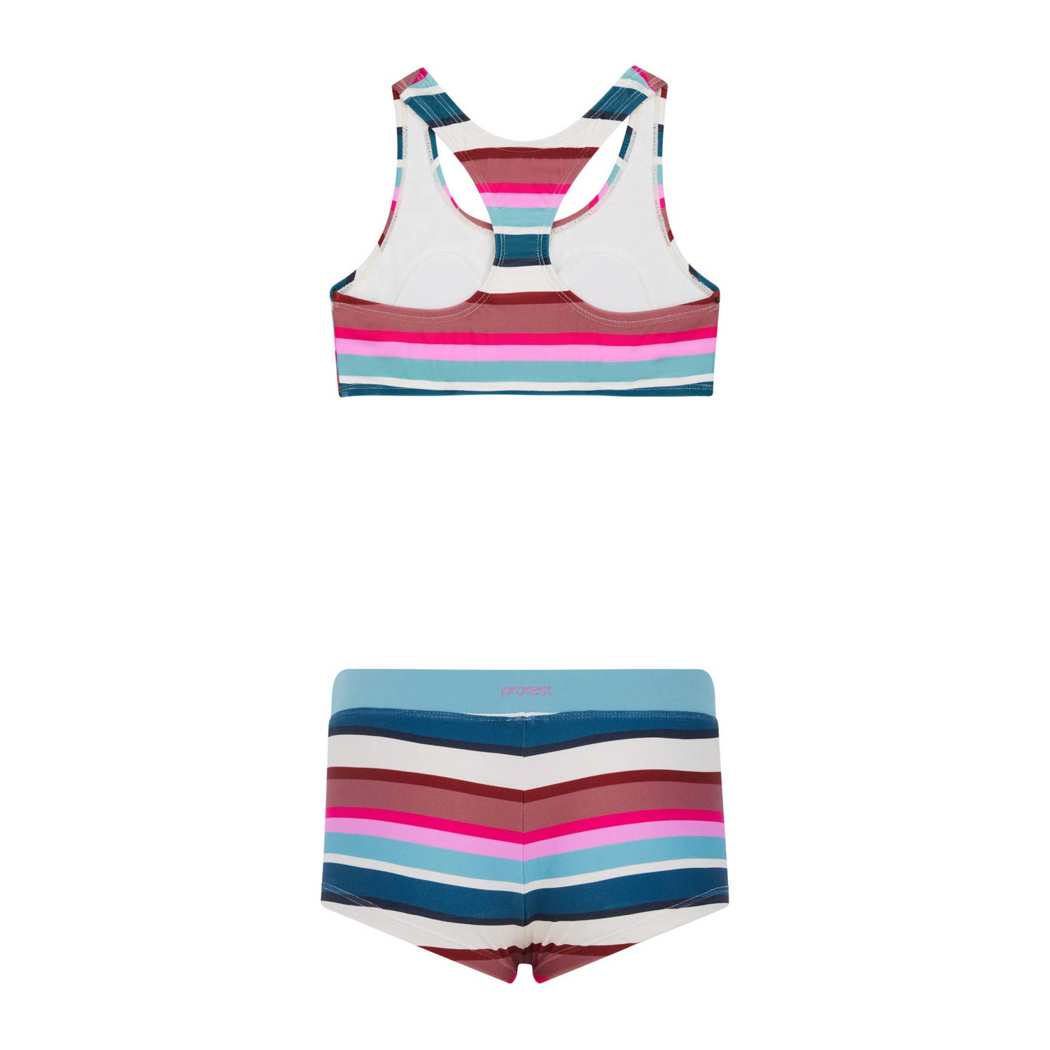 Protest crop bikini PRTLAXMI JR roze wit blauw