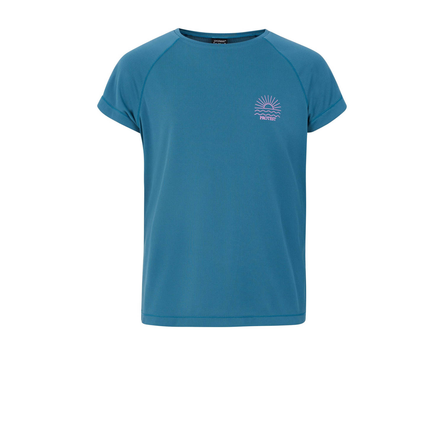 Protest UV T-shirt PRTRESHMA JR blauw UV shirt Meisjes Polyester Ronde hals 104