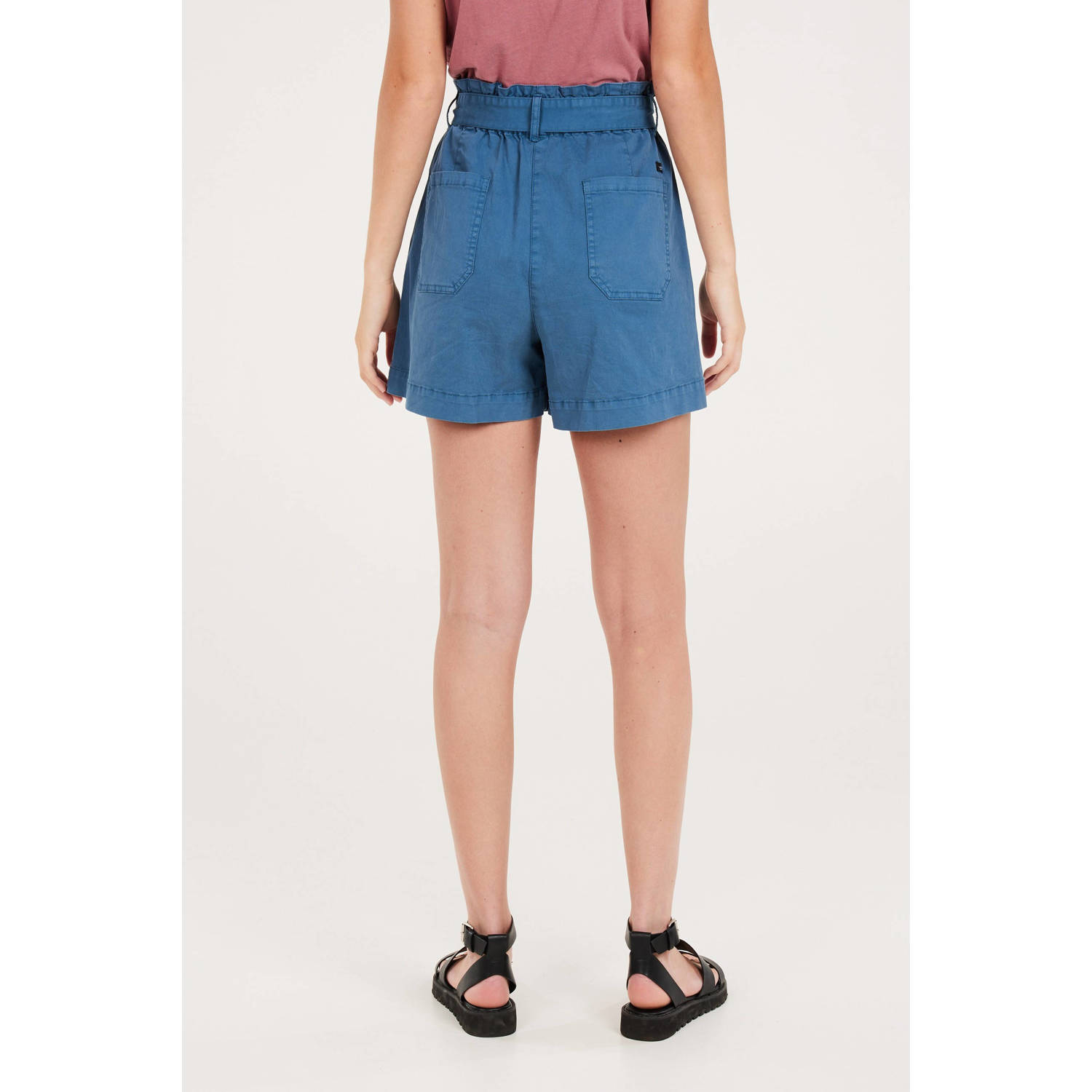 Protest high waist loose fit short blauw