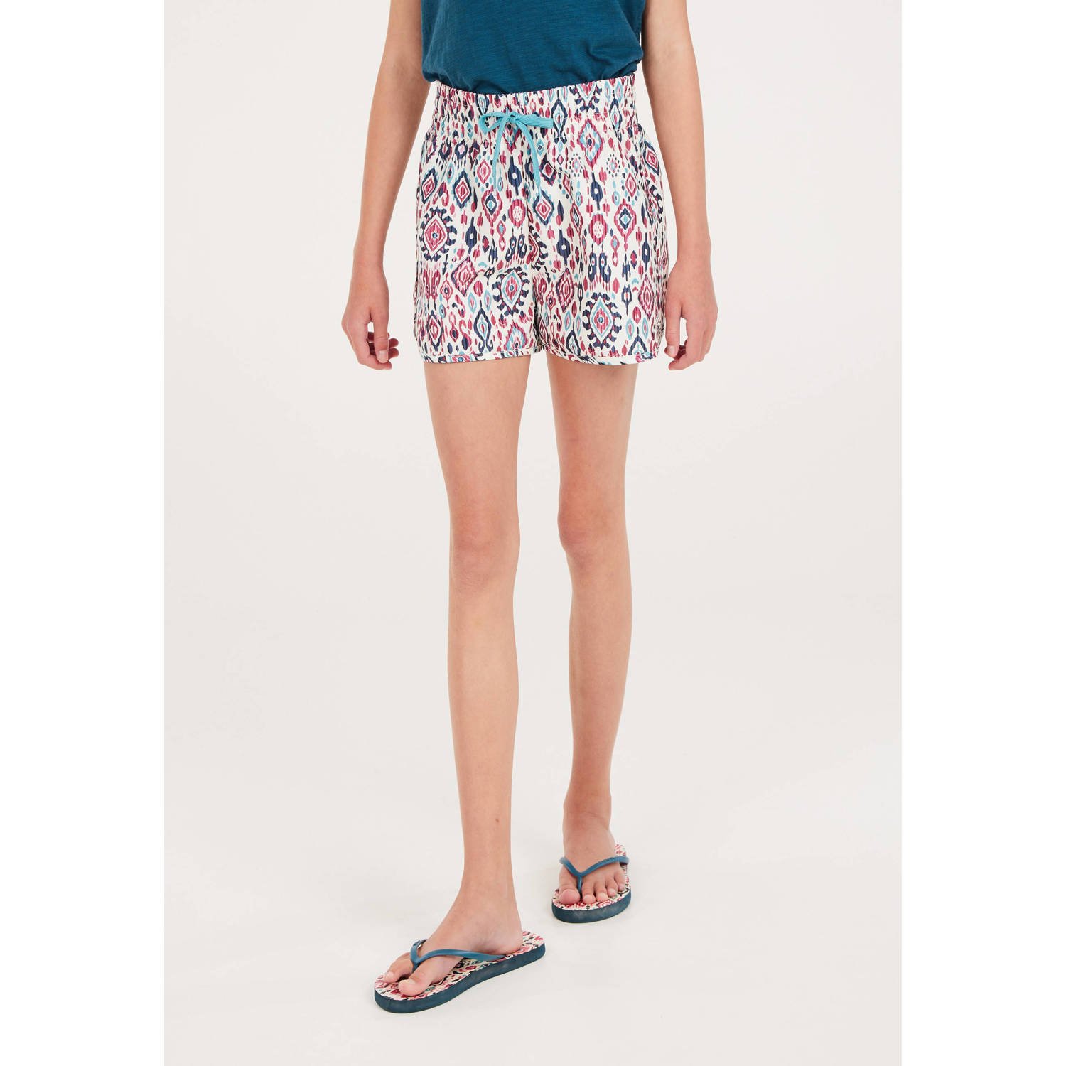 Protest casual short met all over print wit blauw warmrood Korte broek Meisjes Polyester 116