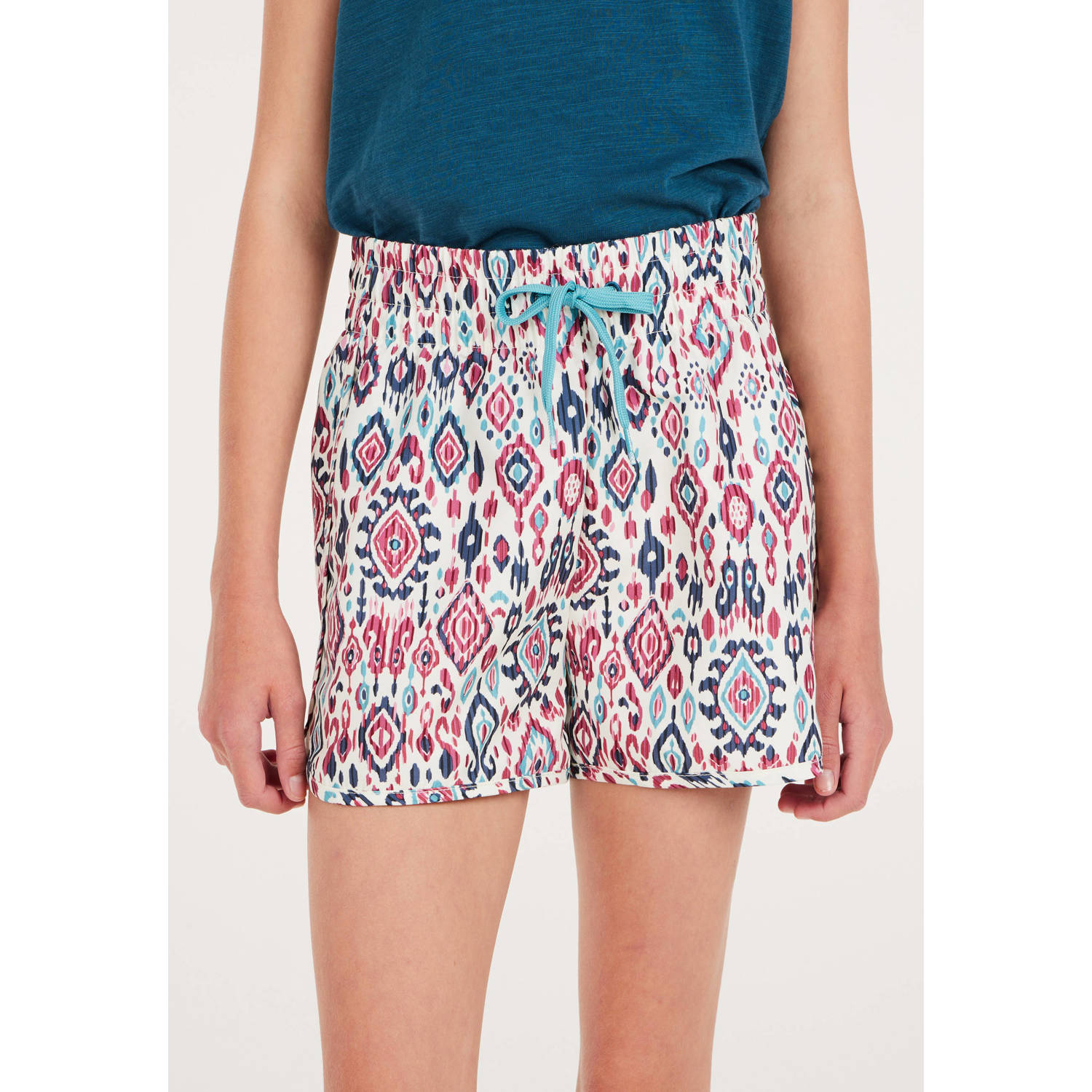 Protest casual short met all over print wit blauw warmrood