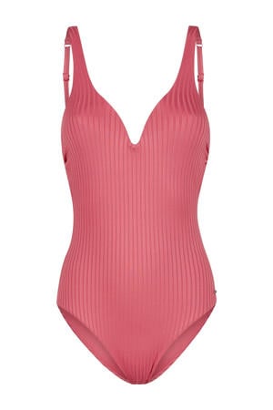 voorgevormd badpak met ribstructuur PRTBOWLI roze
