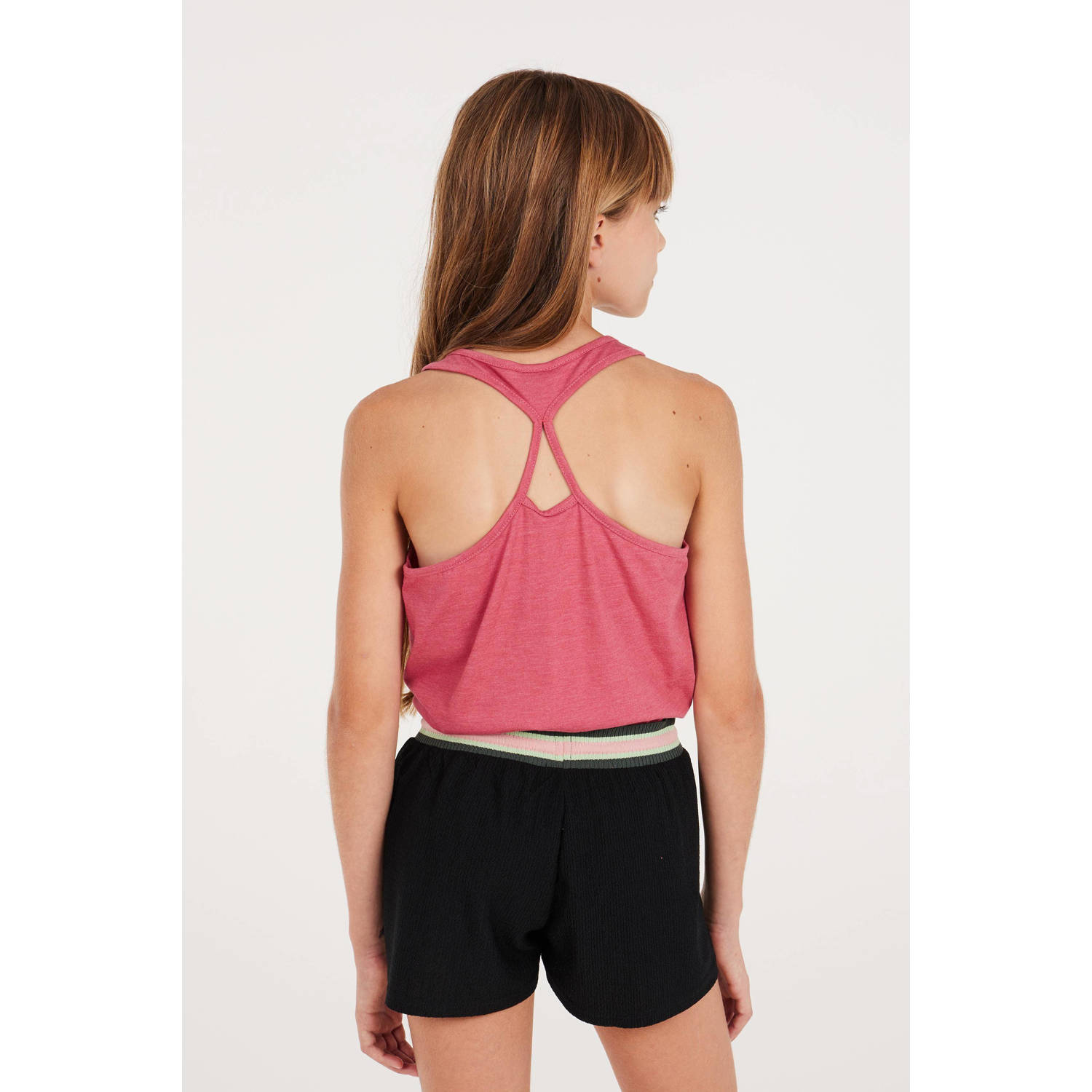 Protest singlet met printopdruk roze wit