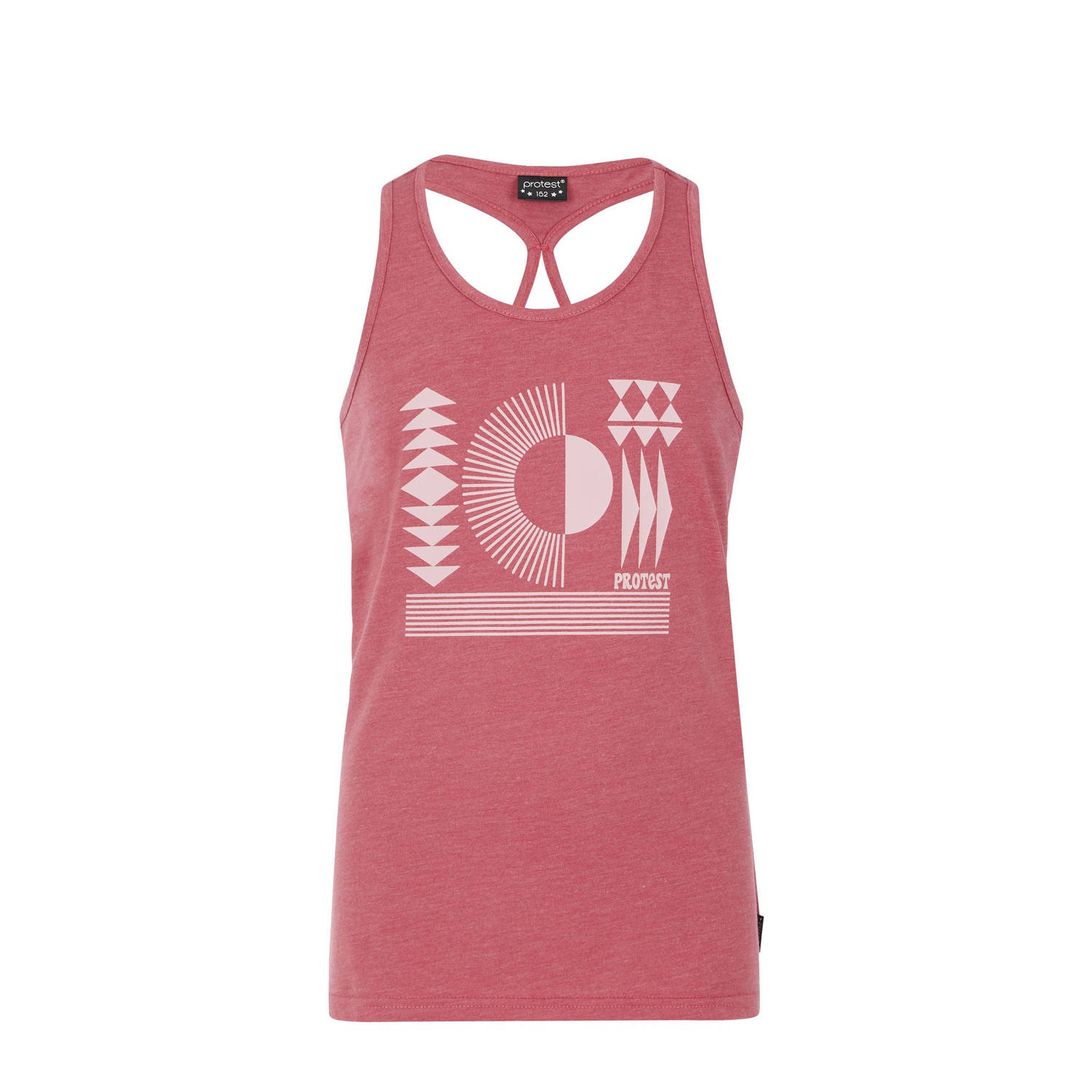 Protest singlet met printopdruk roze wit