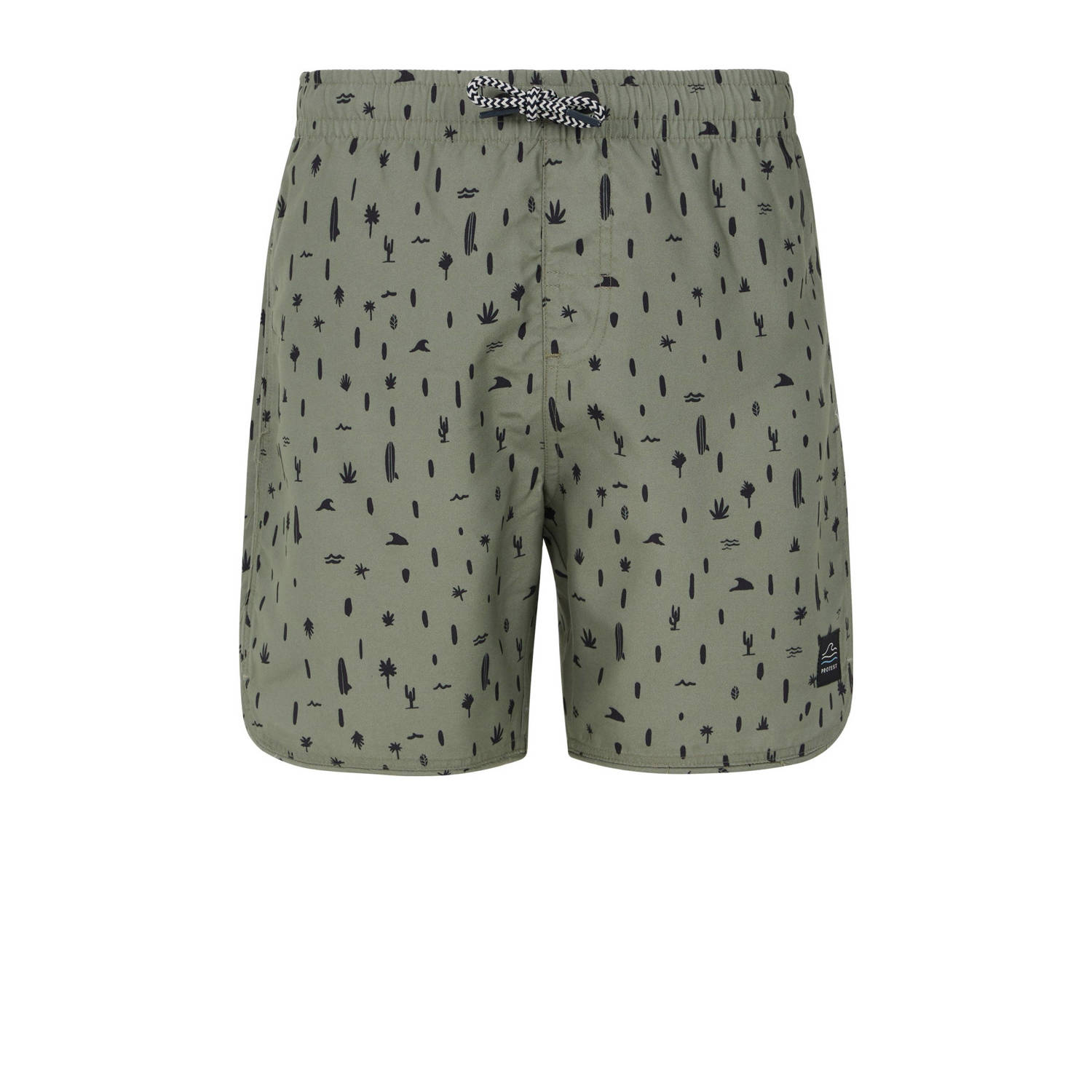 Protest zwemshort PRTSAUL JR groen Jongens Polyester All over print 104