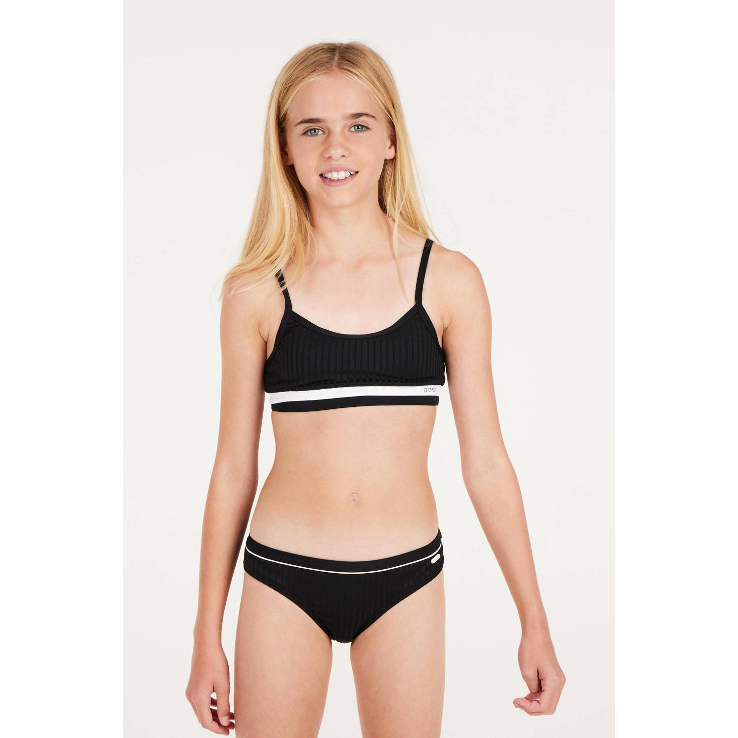 Protest crop bikini PRTROSY JR zwart wit