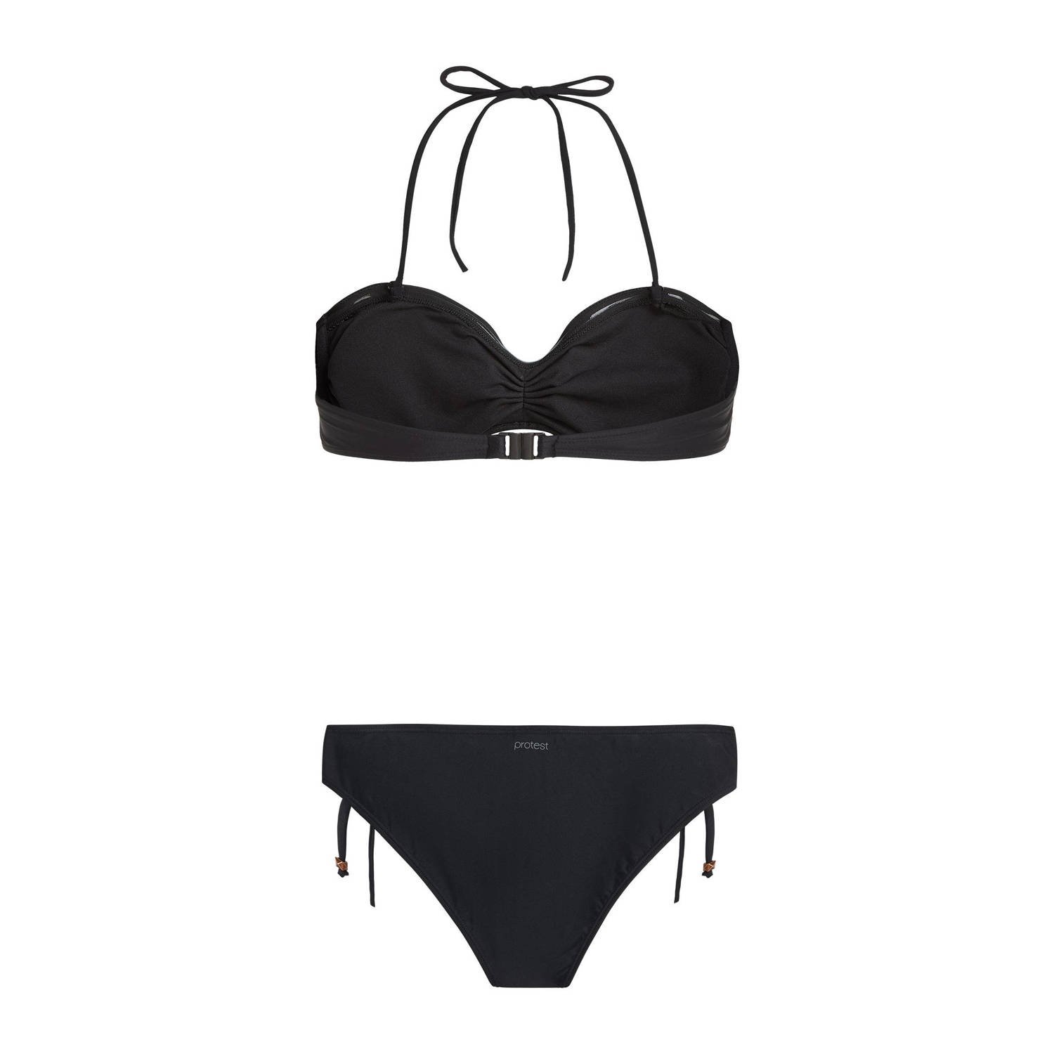 Protest voorgevormde strapless beandeau bikini PRTSOLEMAN zwart