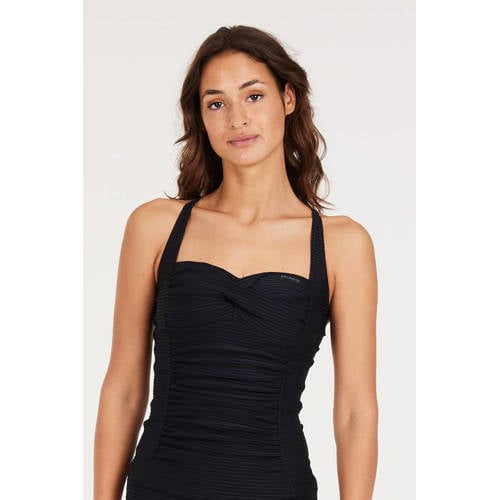 Protest voorgevormde tankini bikinitop MIXCAMO met ribstructuur zwart afbeelding