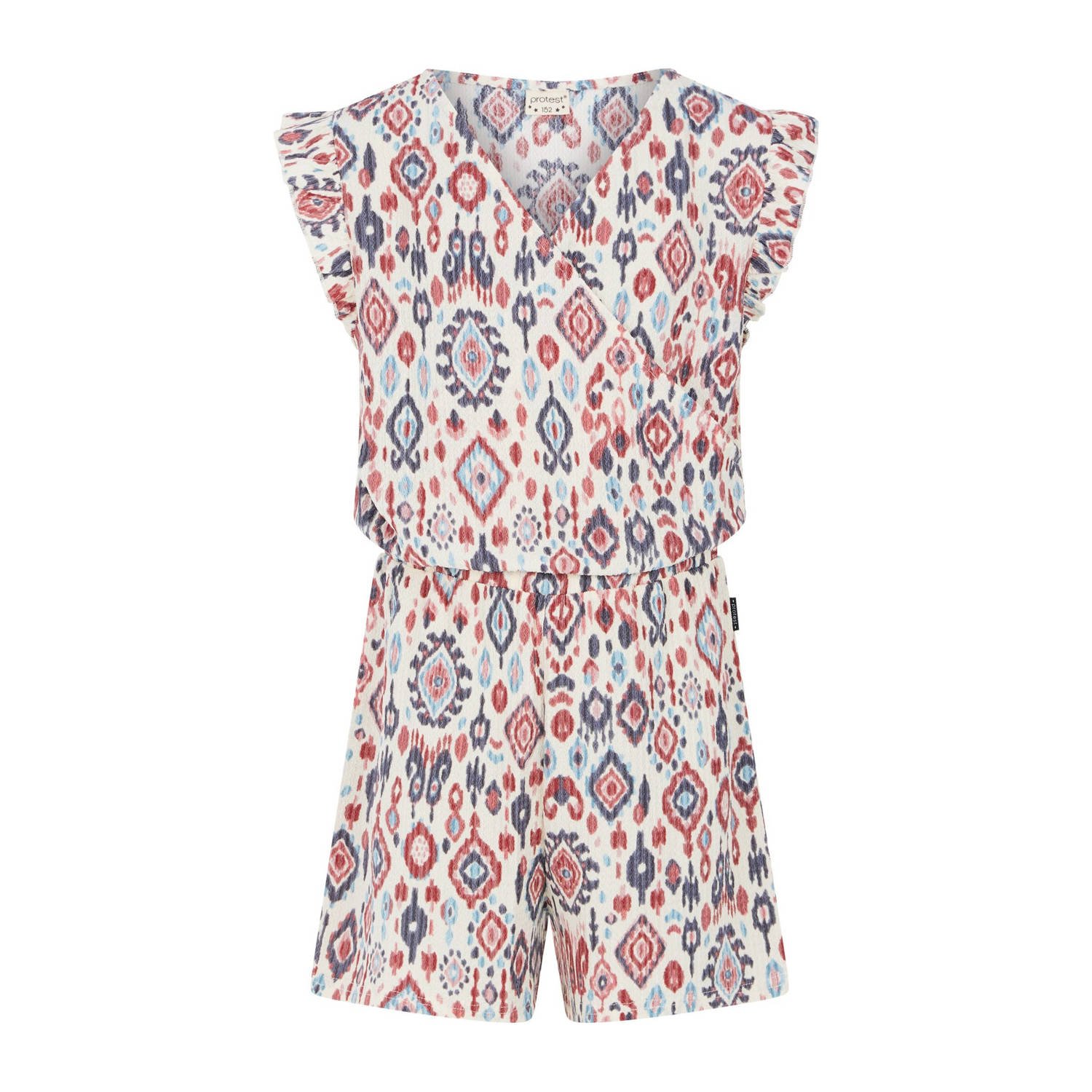 Protest jumpsuit met all over print wit rood blauw