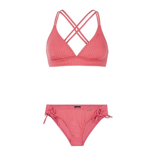 Protest voorgevormde triangel bikini PRTBOOGIE met ribstructuur roze afbeelding