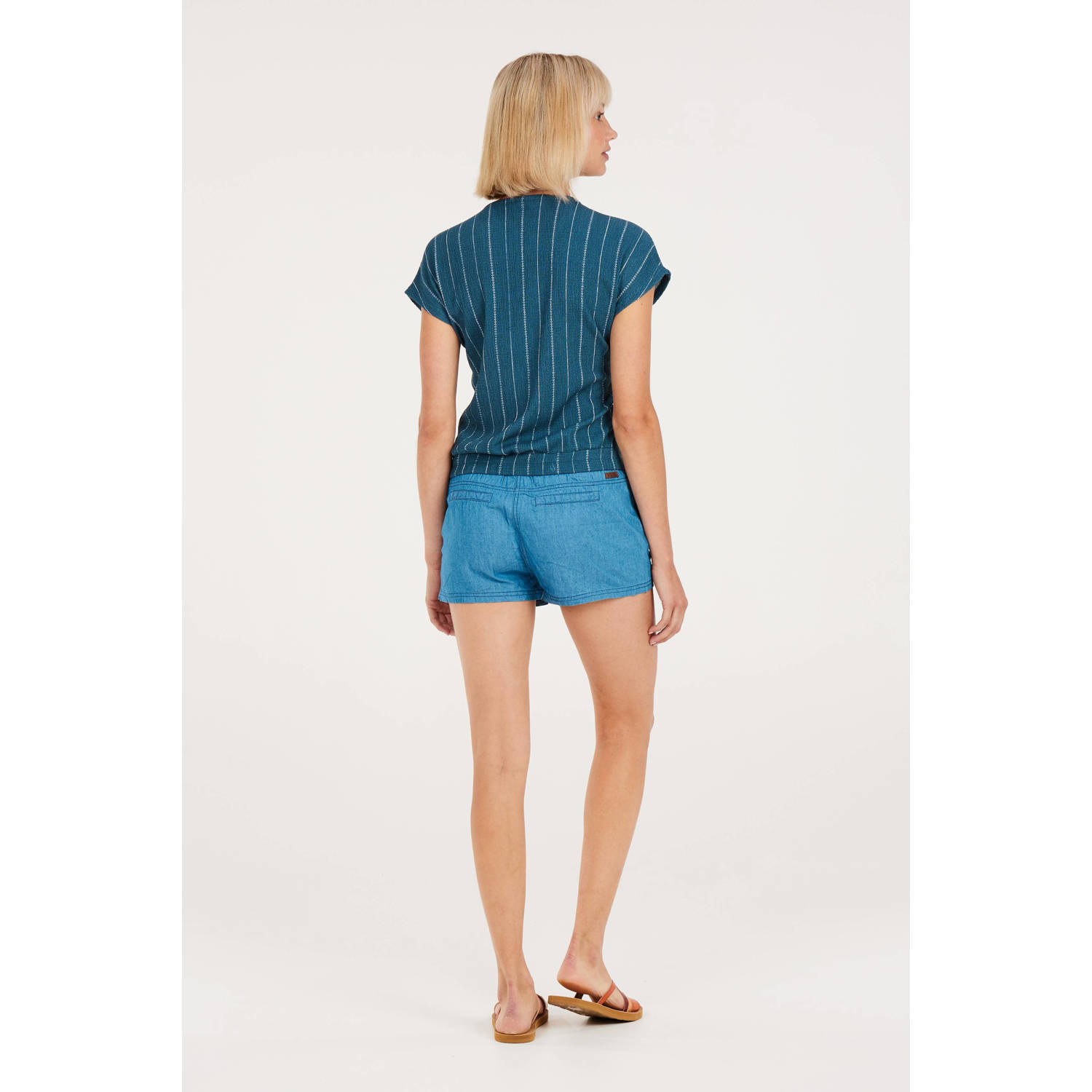 Protest gestreepte top PRTPOSY blauw ecru