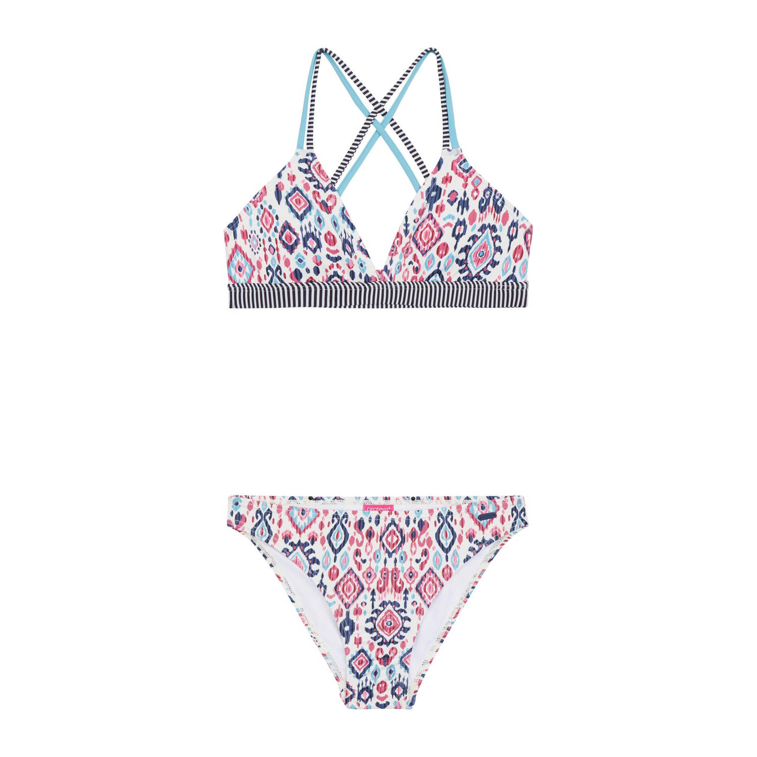 Protest triangel bikini PRTREVA JR wit blauw roze Meisjes Polyester All over print 104