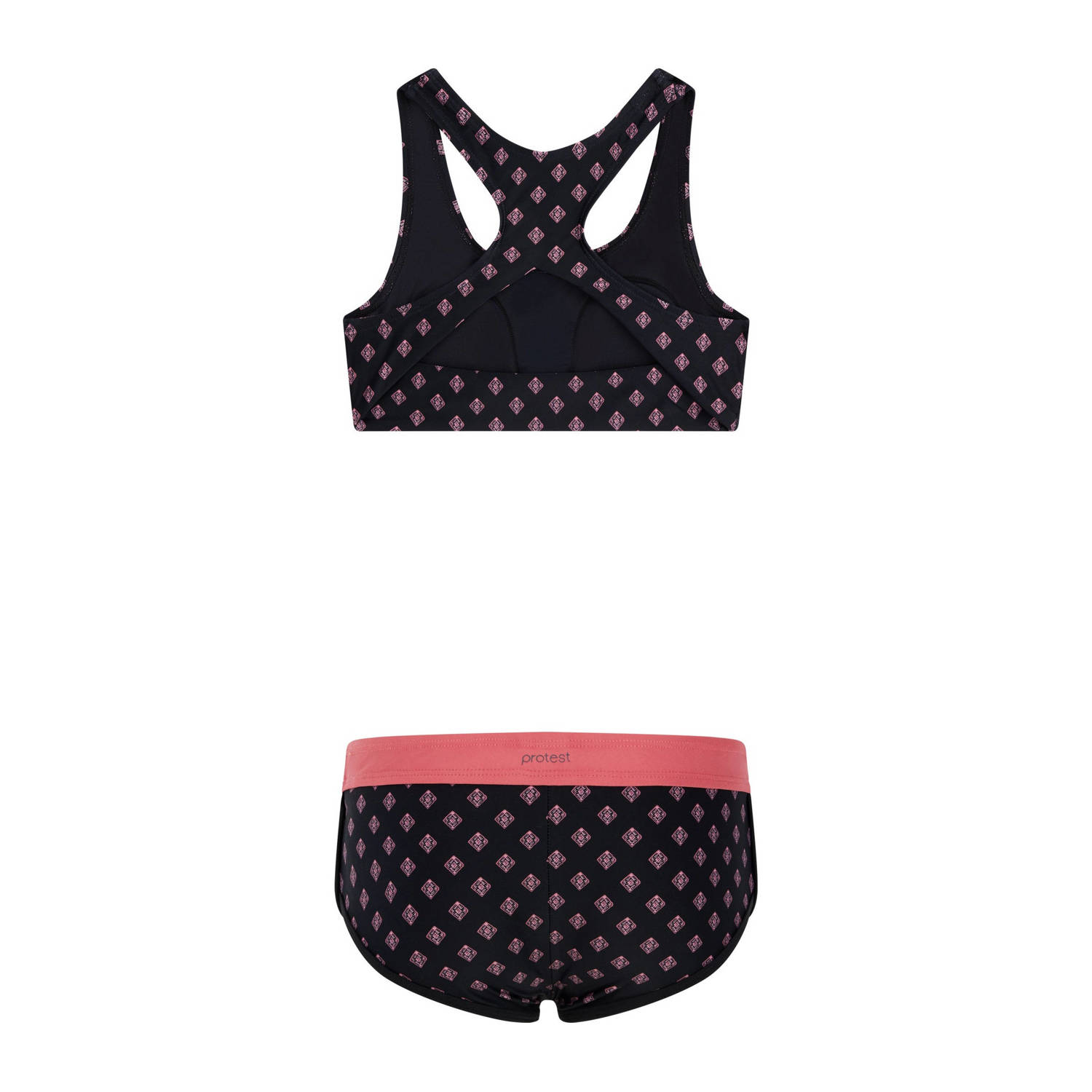 Protest crop bikini PRTMIRROR JR zwart roze