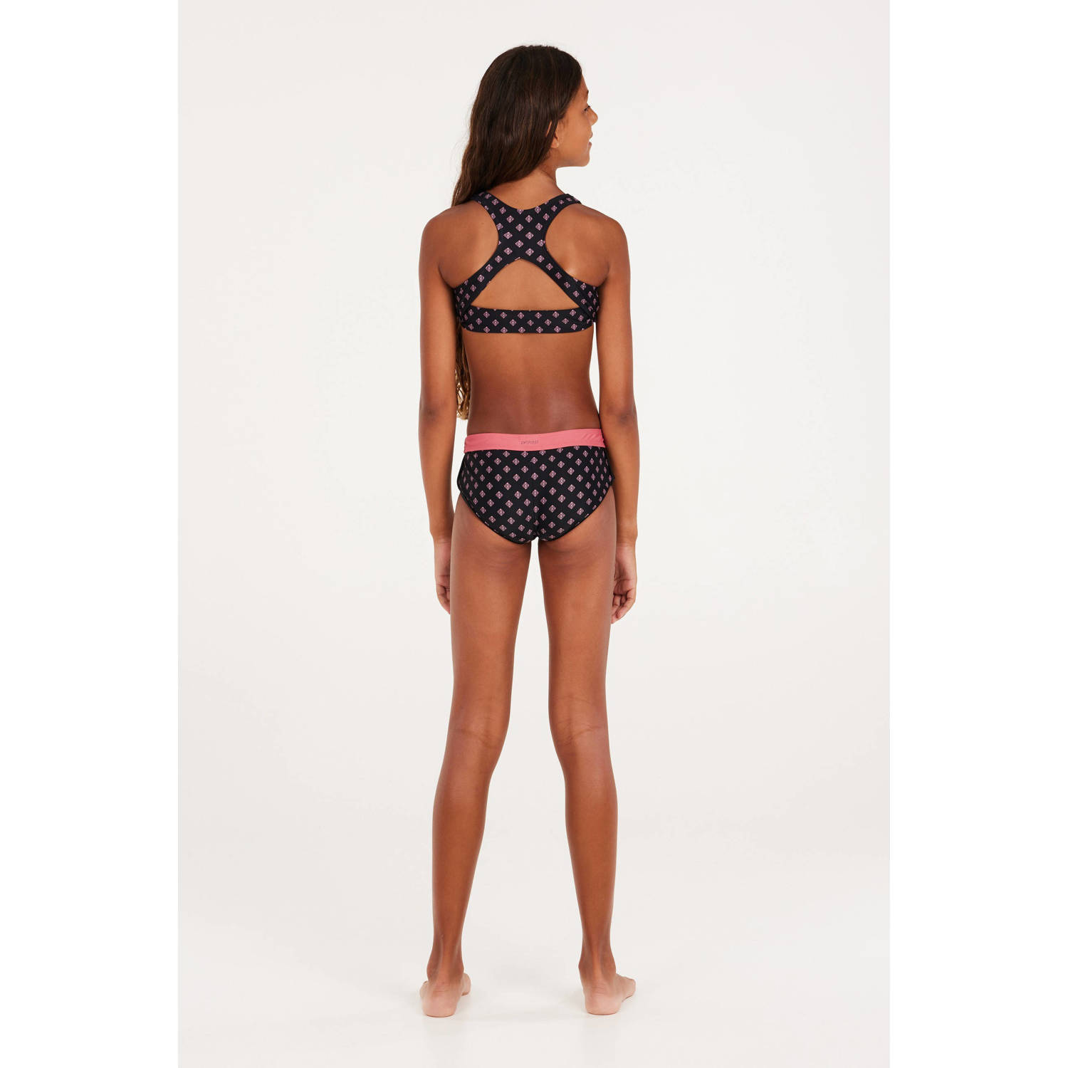 Protest crop bikini PRTMIRROR JR zwart roze