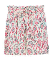 thumbnail: Protest high waist loose fit short met all over print ecru/roze/blauw