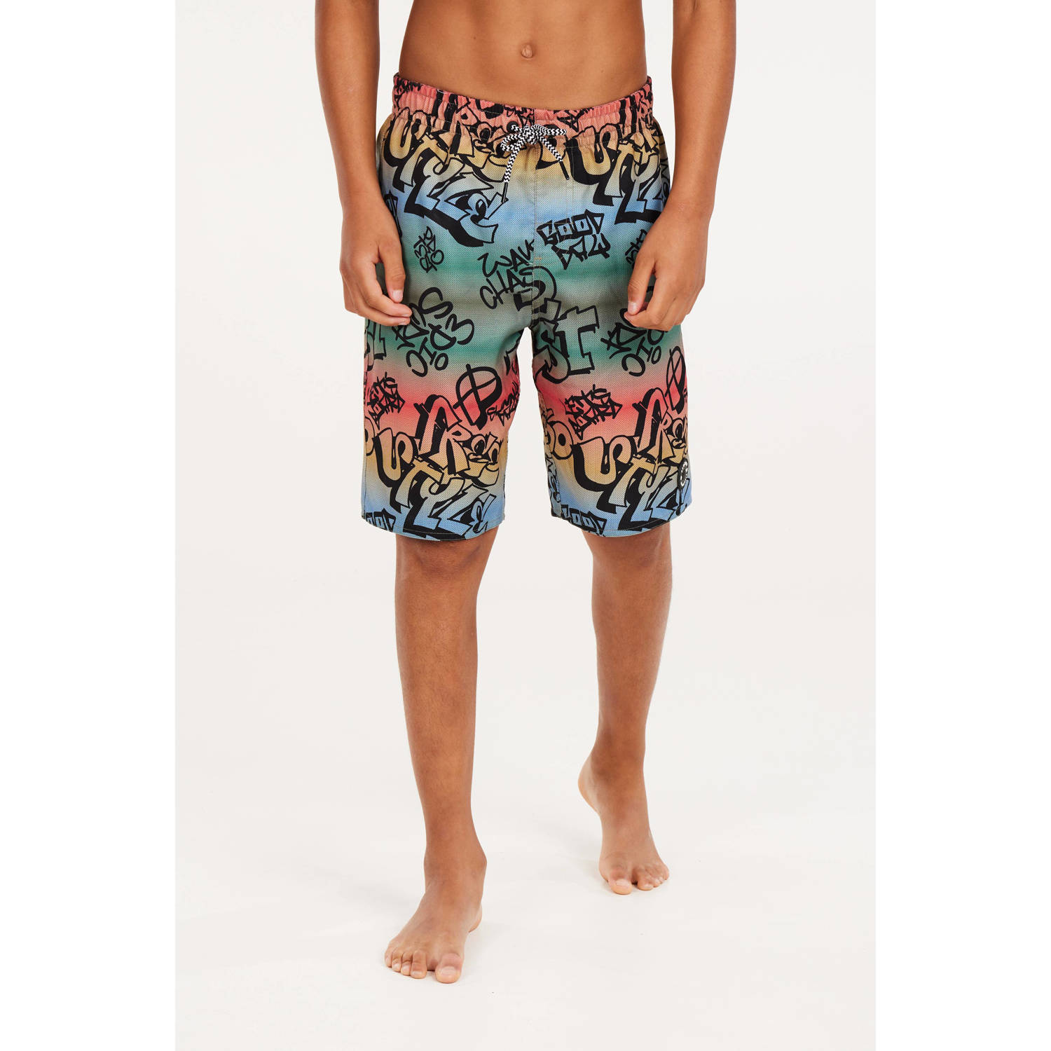 Protest zwemshort PRTNIO JR groen blauw rood geel