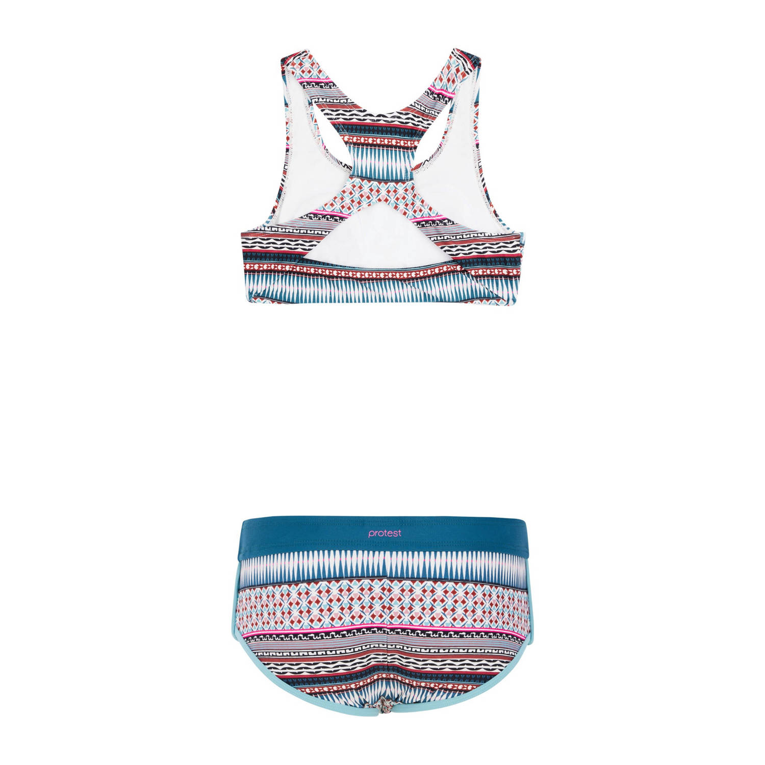 Protest crop bikini PRTMIRROR JR blauw wit rood