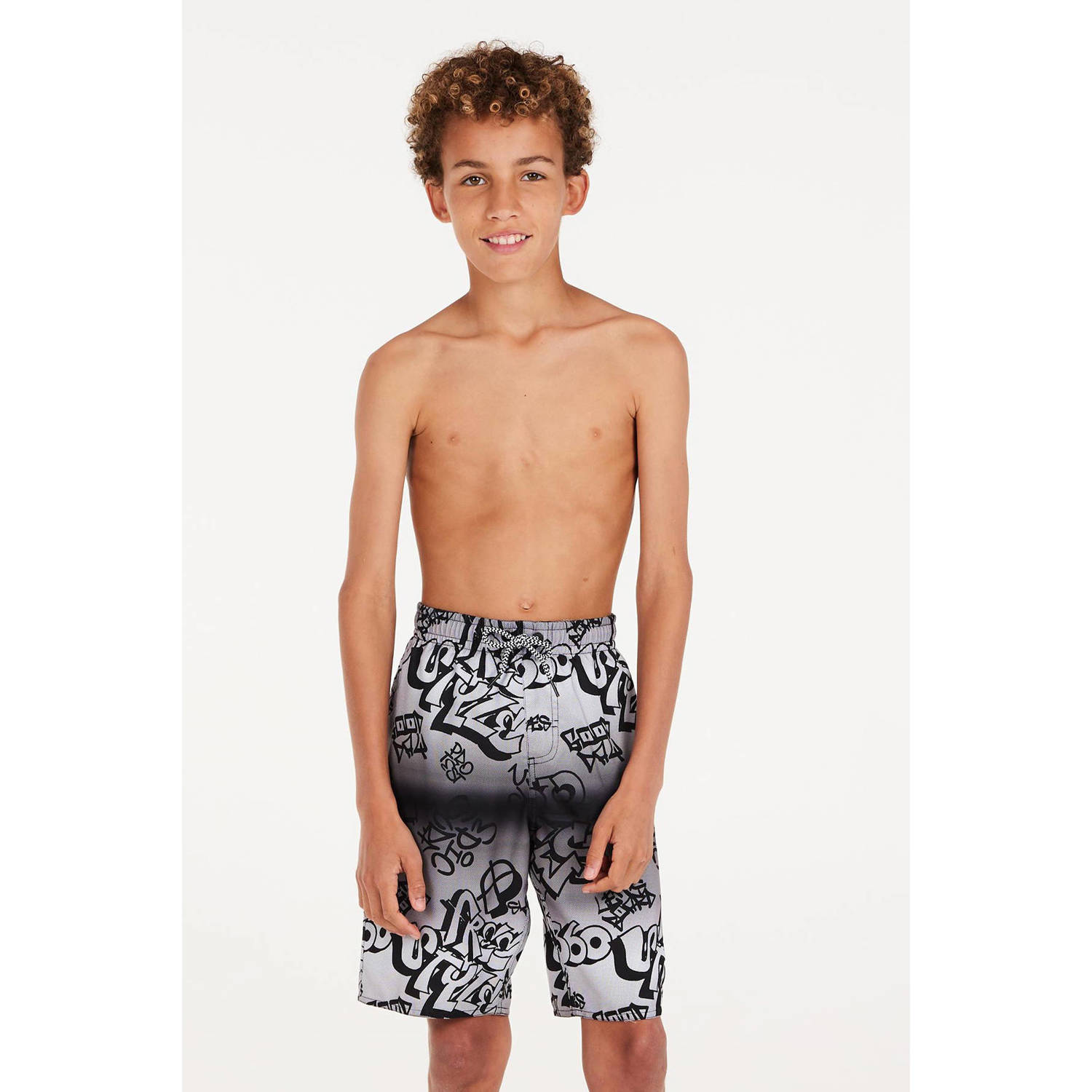 Protest zwemshort PRTNIO JR grijs Jongens Polyester All over print 104