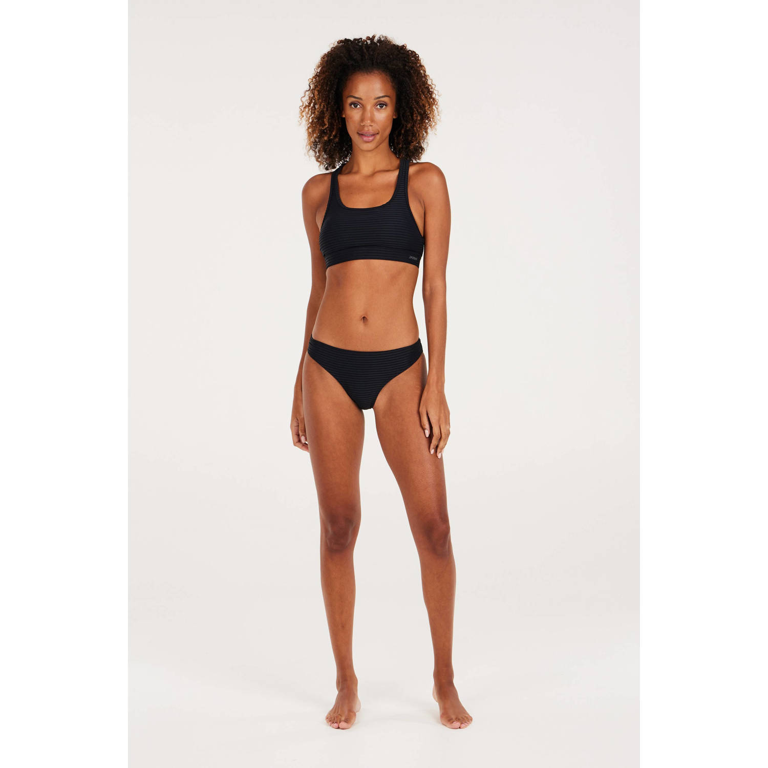 Protest voorgevormde crop bikini PRTEAGER met ribstructuur zwart
