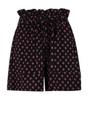 thumbnail: Protest high waist loose fit short met all over print zwart/roze