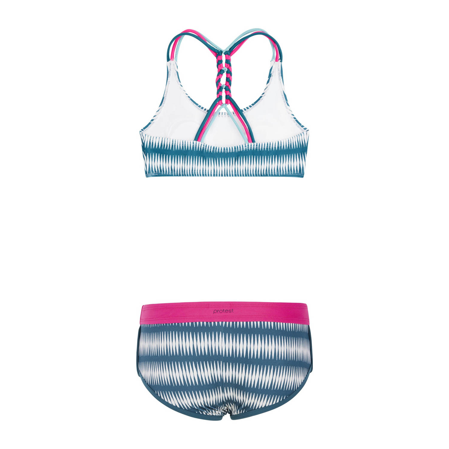 Protest crop bikini PRTZUKA JR blauw wit roze