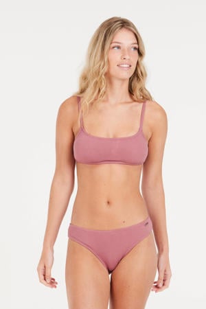voorgevormde crop bikini PRTHIZZ met ribstructuur roze