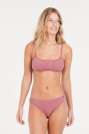 voorgevormde crop bikini set PRTHIZZ met ribstructuur roze