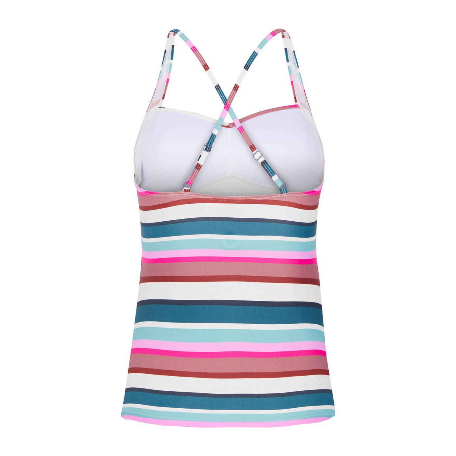 Protest voorgevormde tankini bikinitop MIXLUSCA roze wit blauw