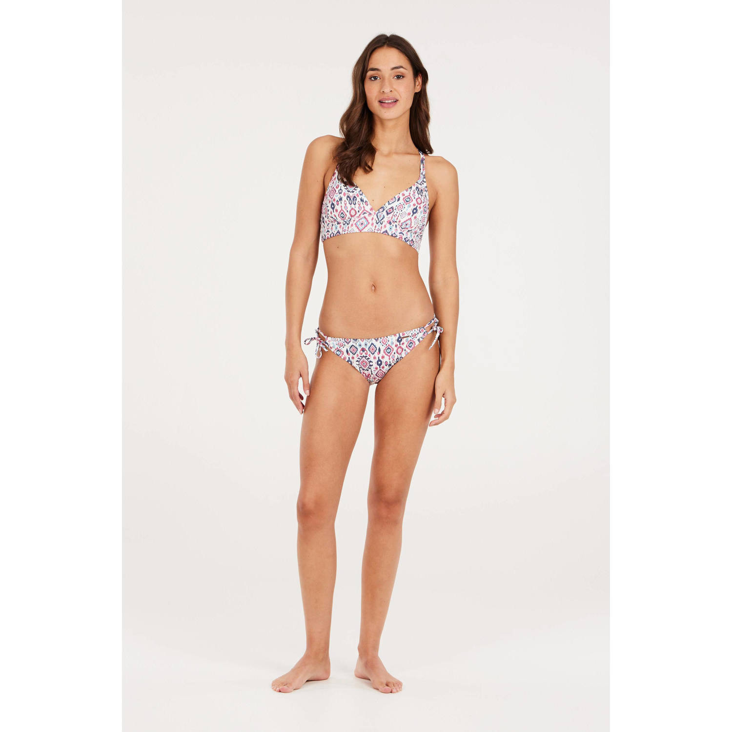 Protest voorgevormde triangel bikini PRTLOVE wit roze blauw