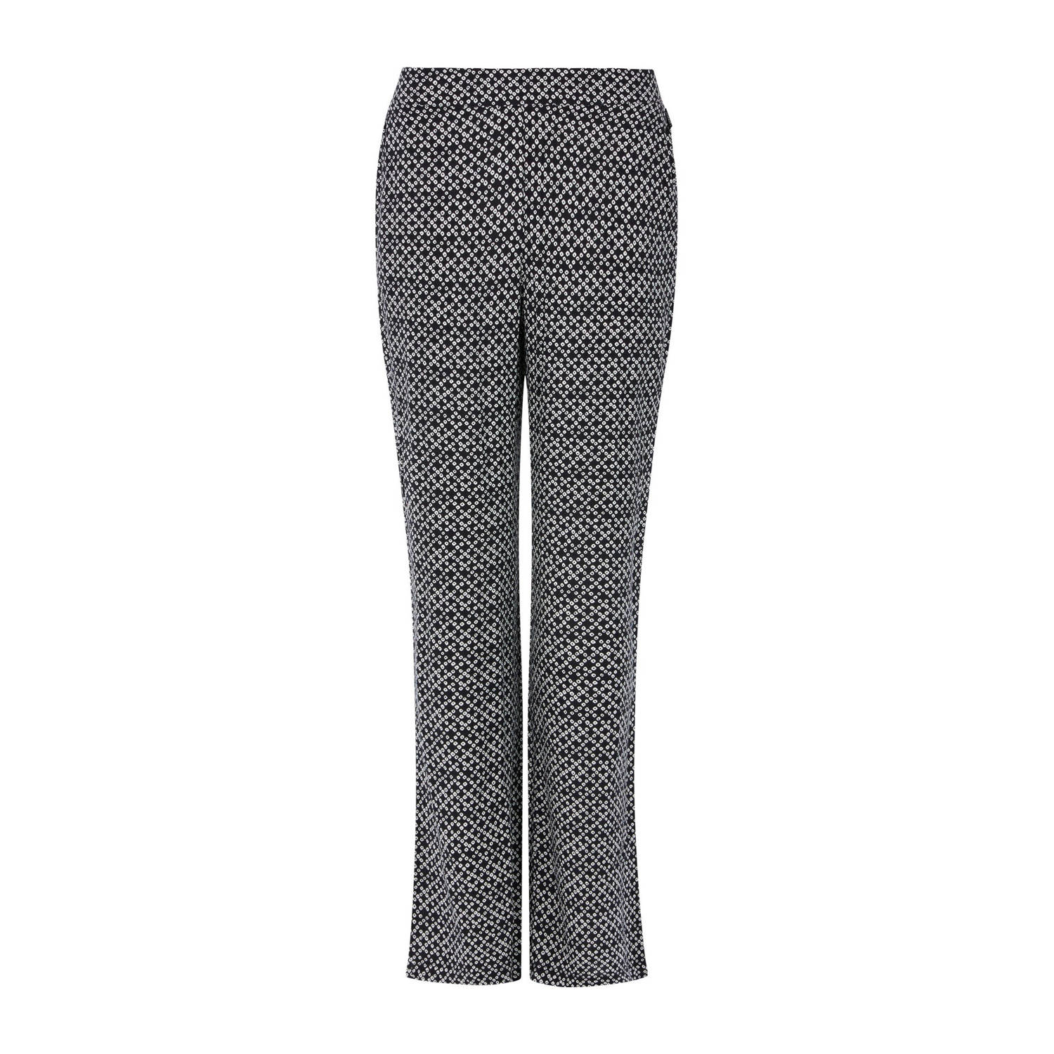Protest straight fit pantalon met all over print zwart wit