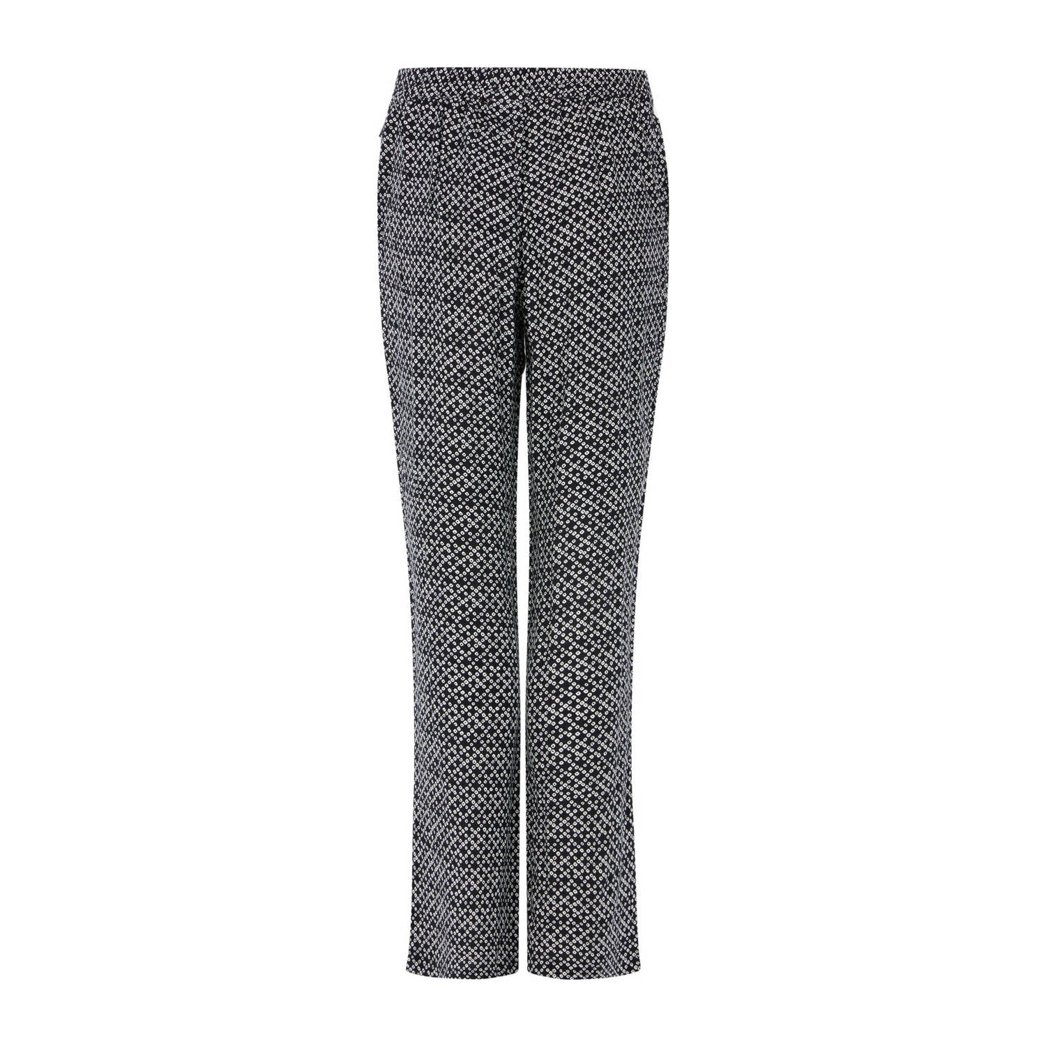 Protest straight fit pantalon met all over print zwart wit