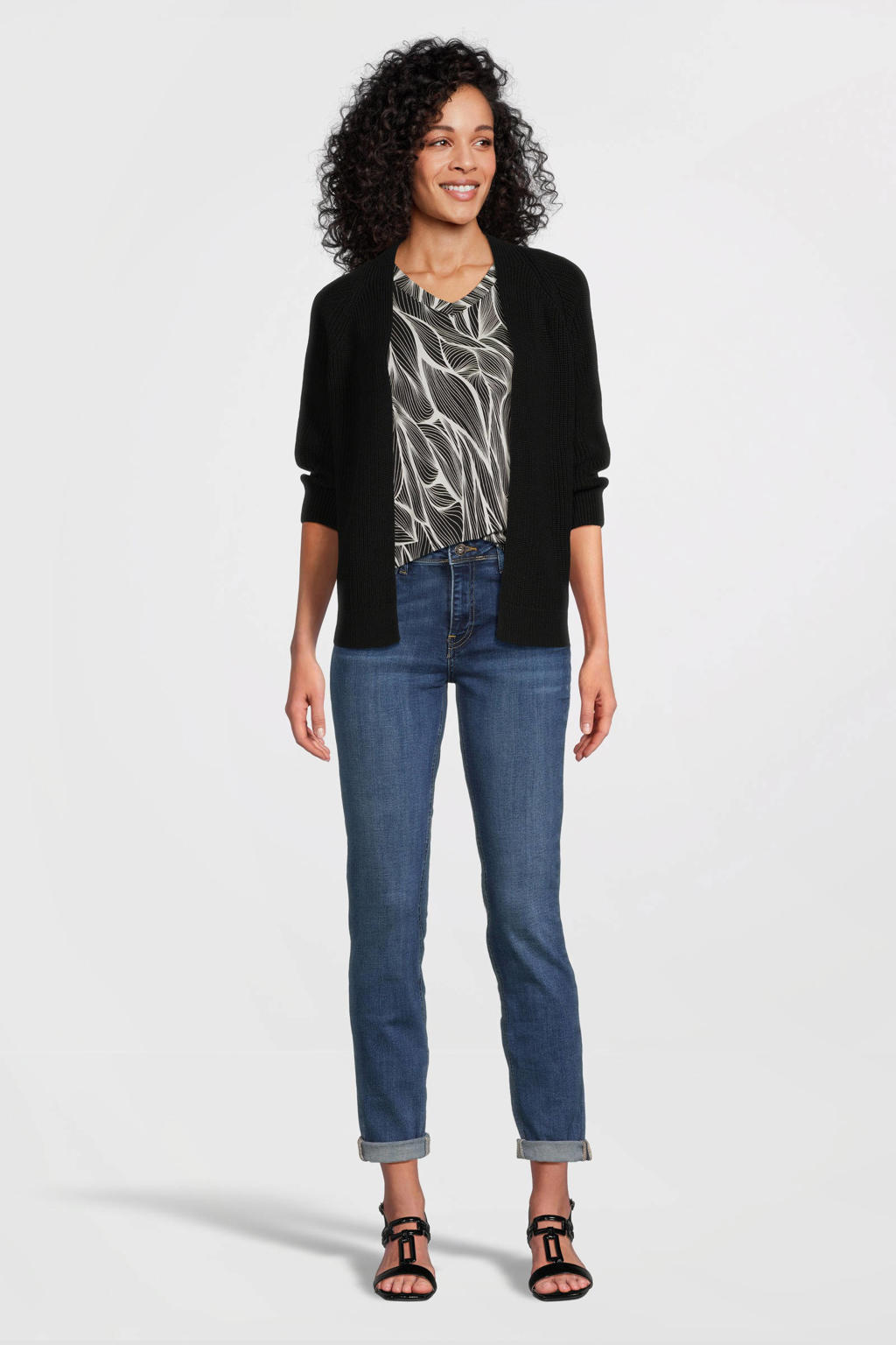  dames Geisha T-shirt van viscose met korte mouwen en V-hals