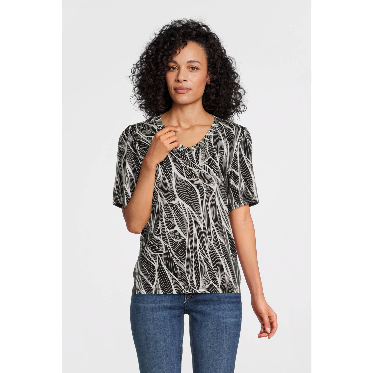 Geisha T-shirt met all over print