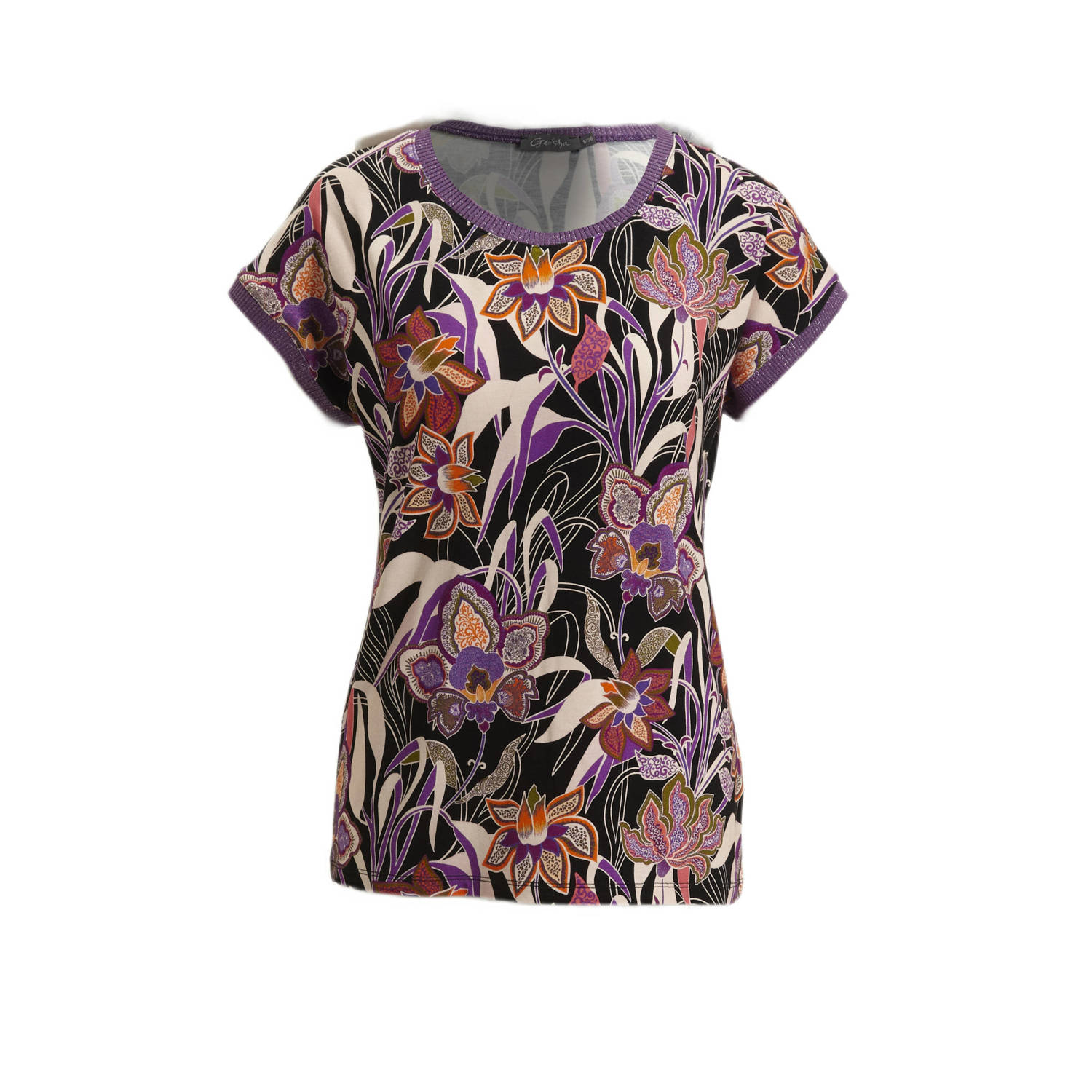 Geisha T-shirt met all over print