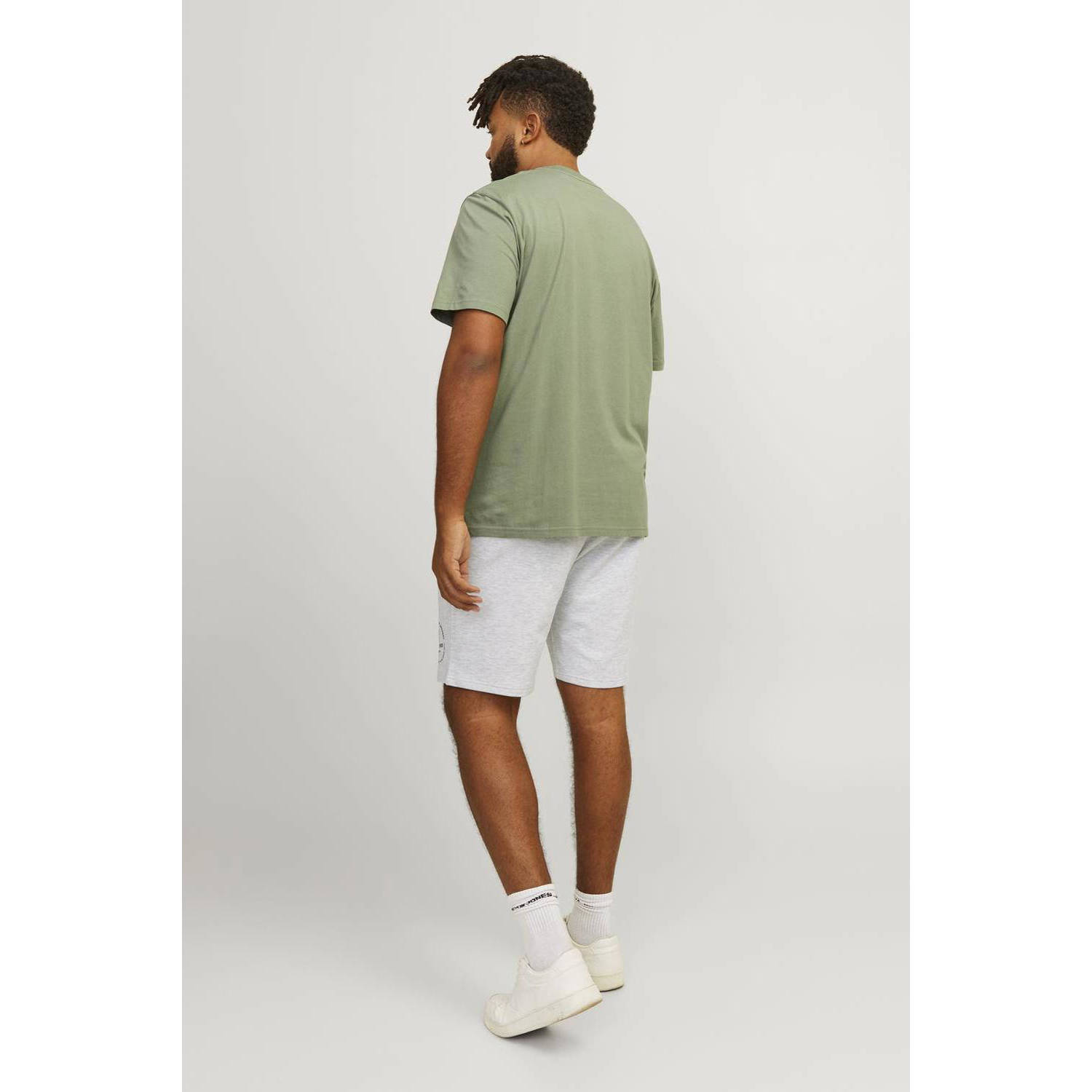 JACK & JONES PLUS SIZE regular fit short JPSTSWIFT Plus Size met logo white melange