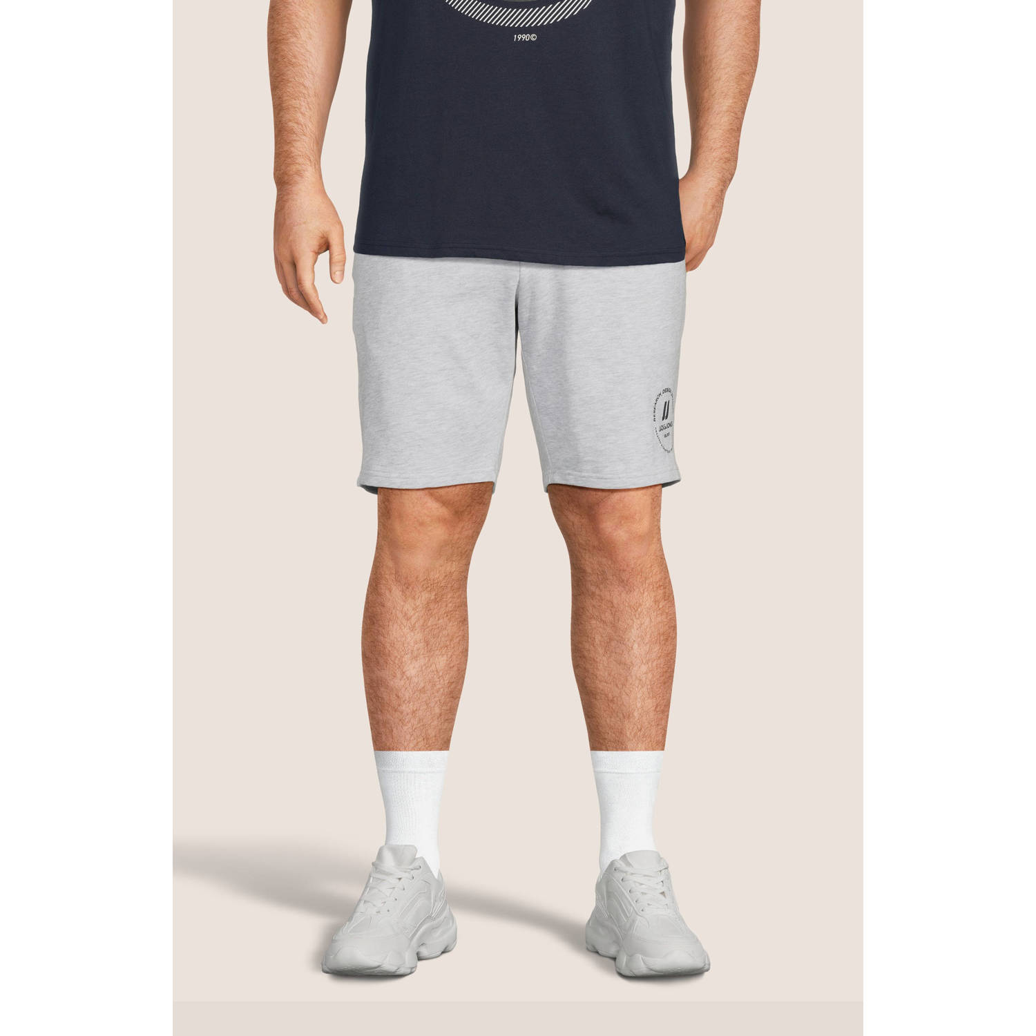 JACK & JONES PLUS SIZE regular fit short JPSTSWIFT Plus Size met logo white melange