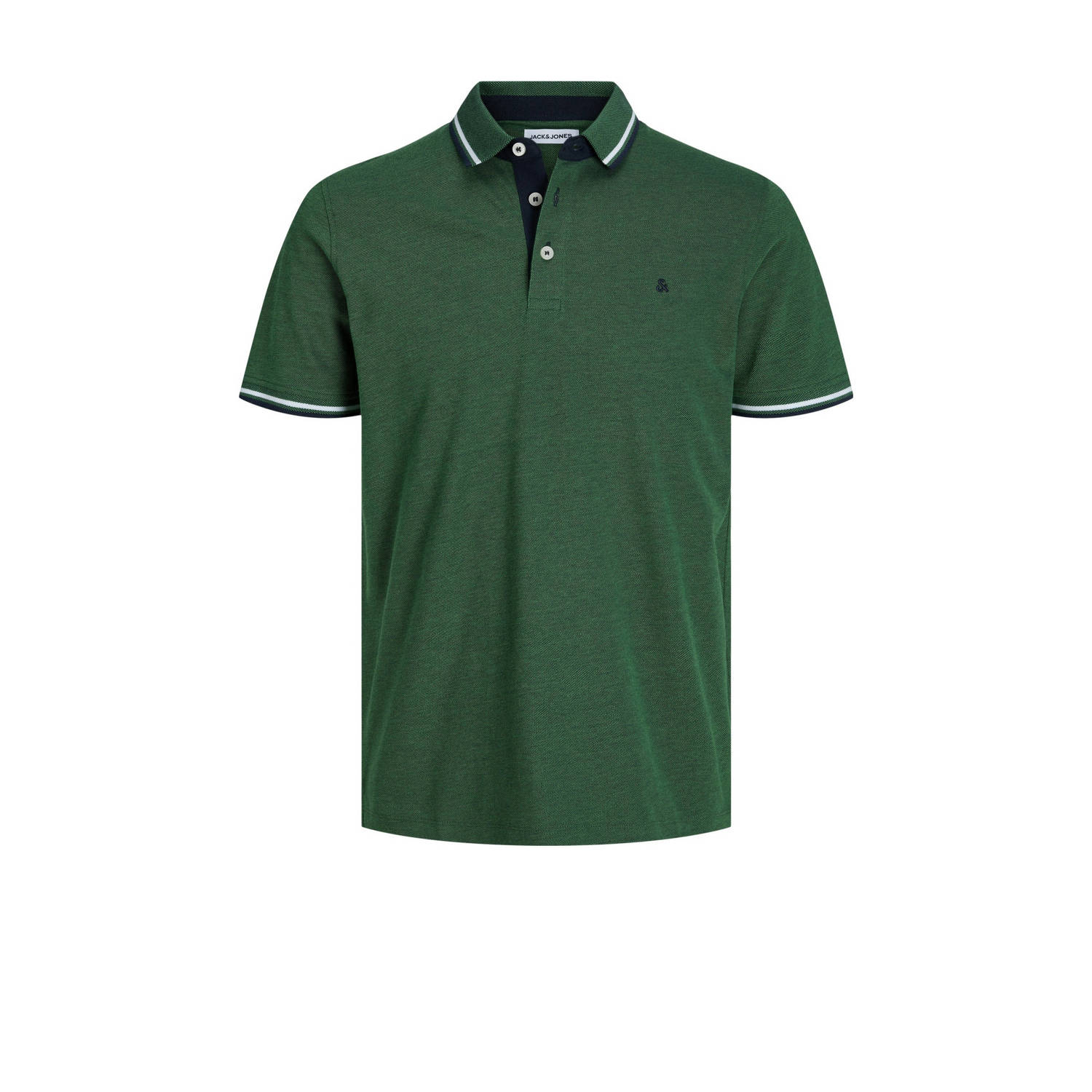 JACK & JONES PLUS SIZE polo JJEPAULOS Plus Size met logo dark green