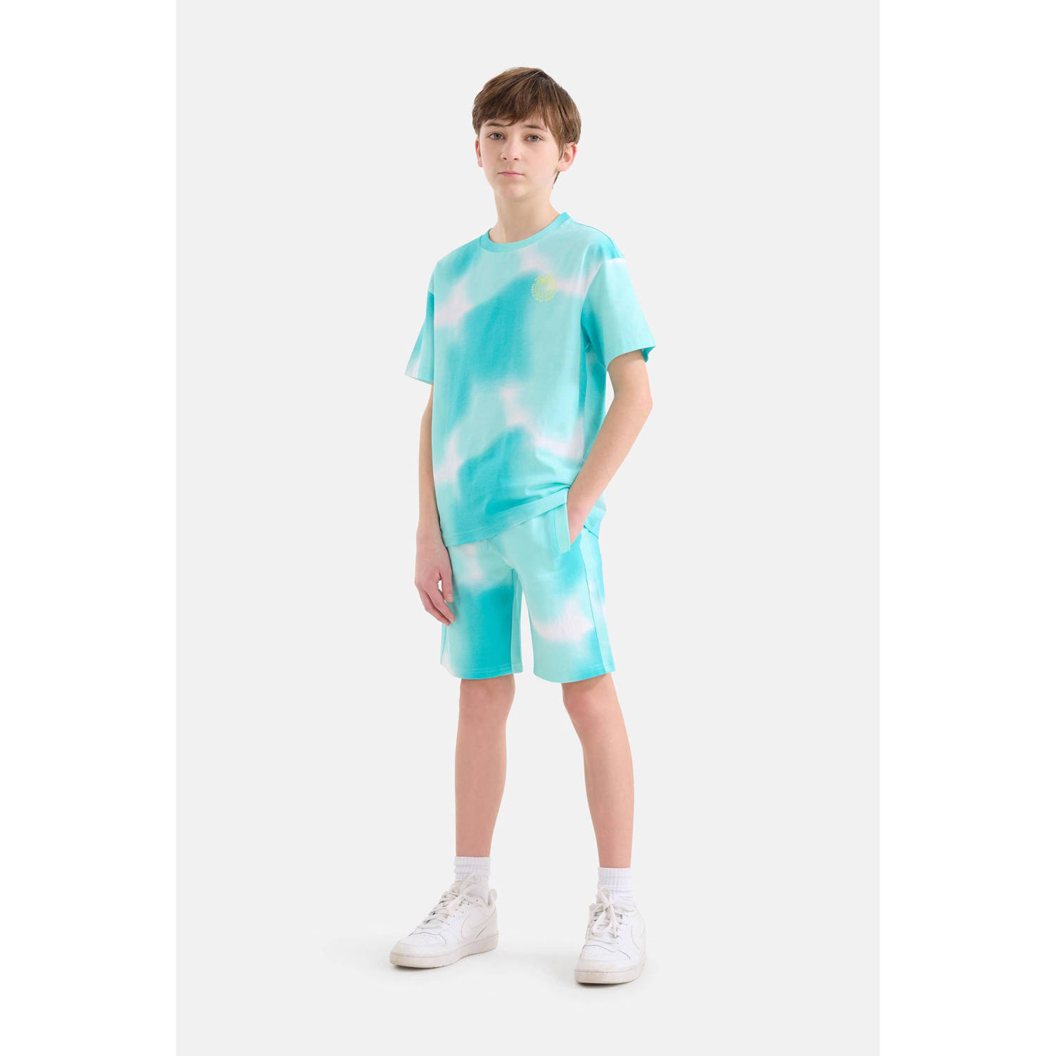 Shoeby tie-dye sweatshort turquoise wit