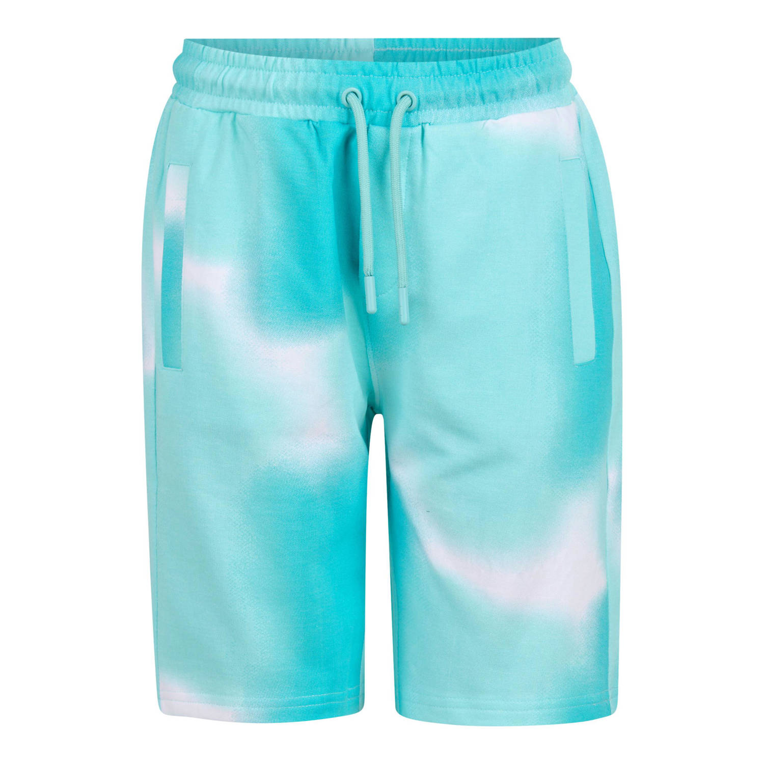 Shoeby tie-dye sweatshort turquoise wit Korte broek Blauw Jongens Katoen 122 128