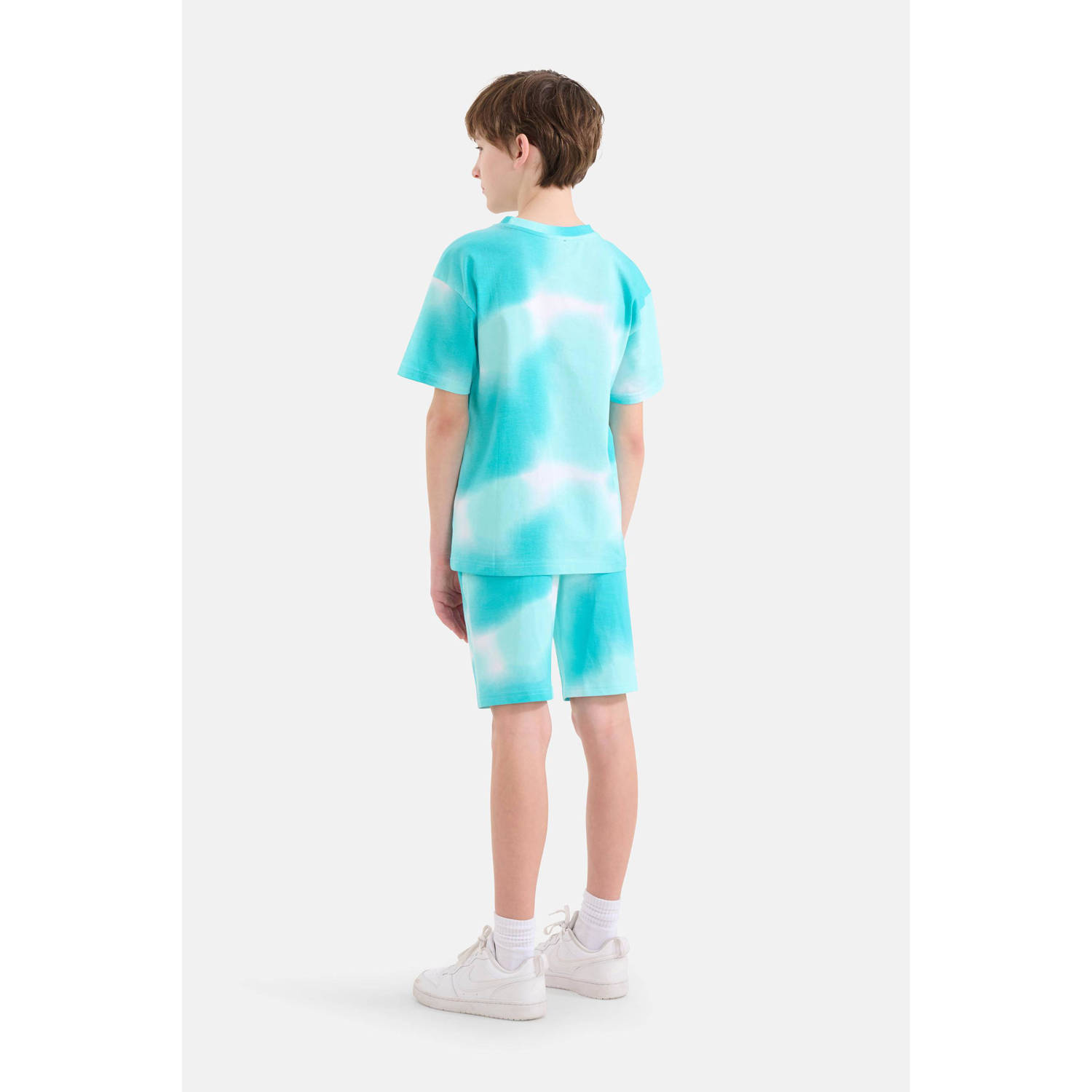 Shoeby tie-dye T-shirt turquoise wit
