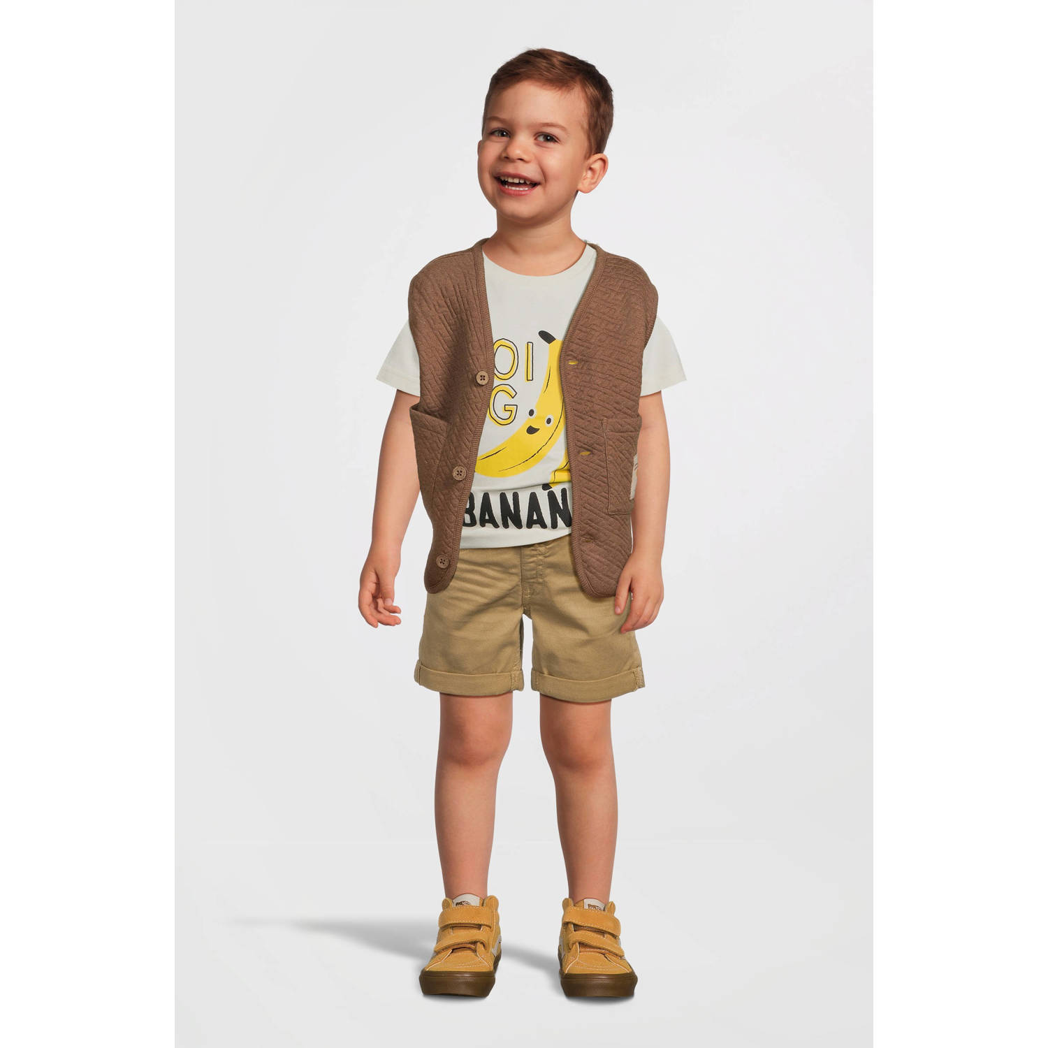 NAME IT MINI regular fit casual short NMMSILAS zand