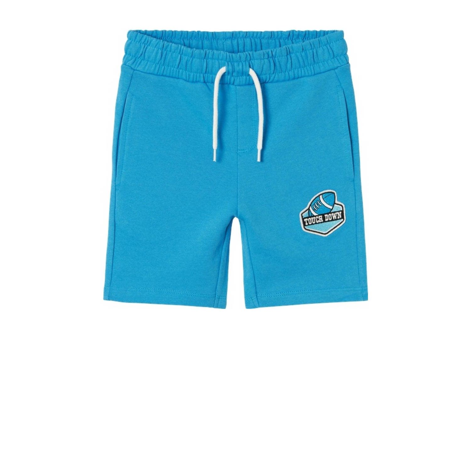 Name it KIDS sweatshort NKMDALOVAN met printopdruk blauw Korte broek Printopdruk 116