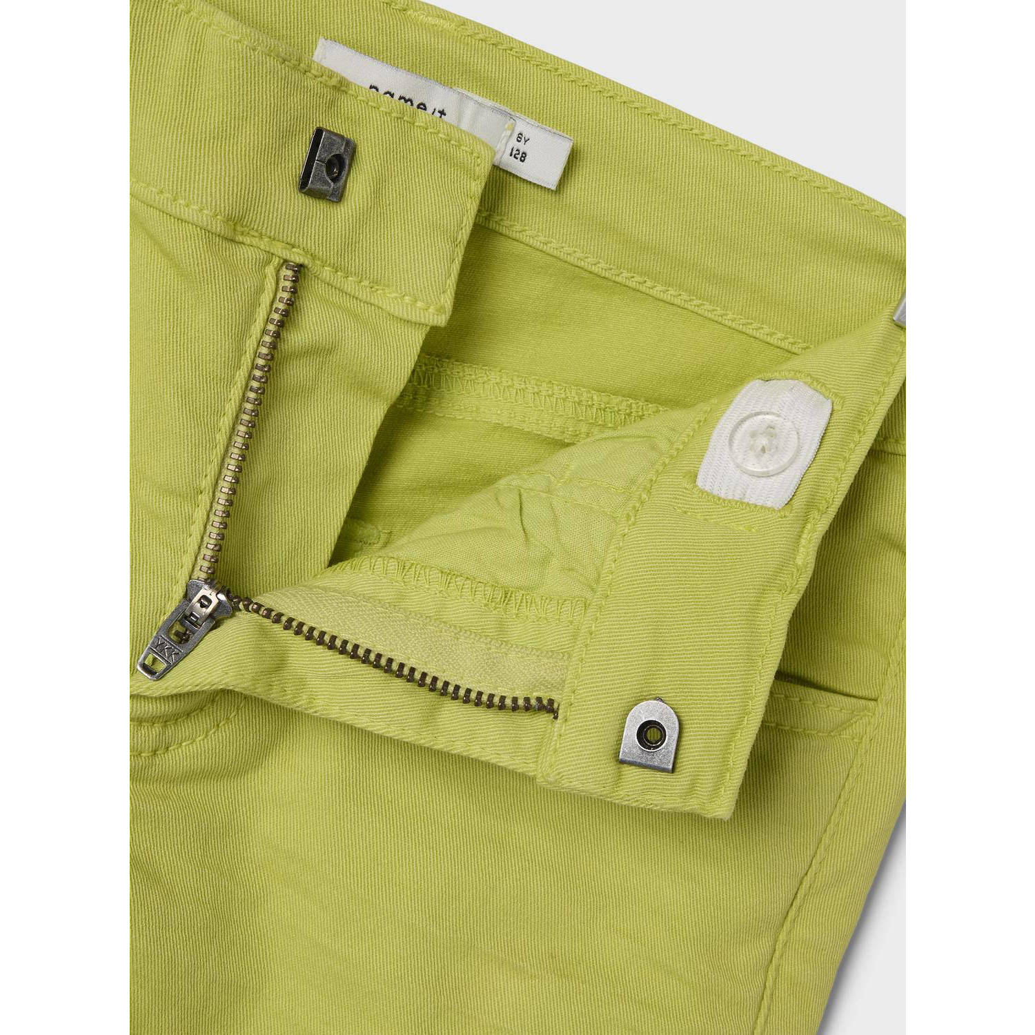 NAME IT KIDS regular fit bermuda NKMSILAS ISAK limegeel